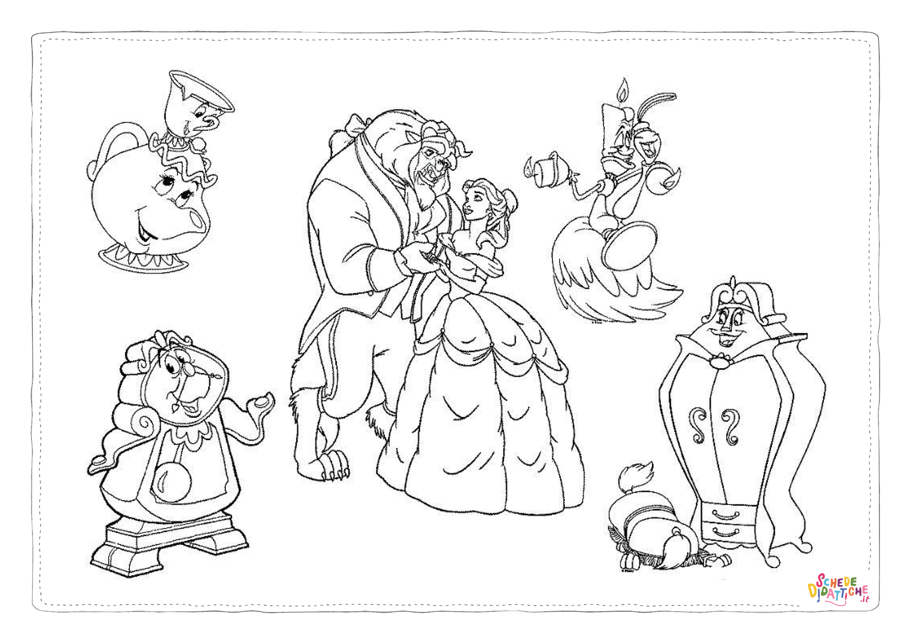 Disegno "Disegno di La Bella e la Bestia da stampare e colorare 75" Disegno di La Bella e la Bestia da stampare e colorare 75