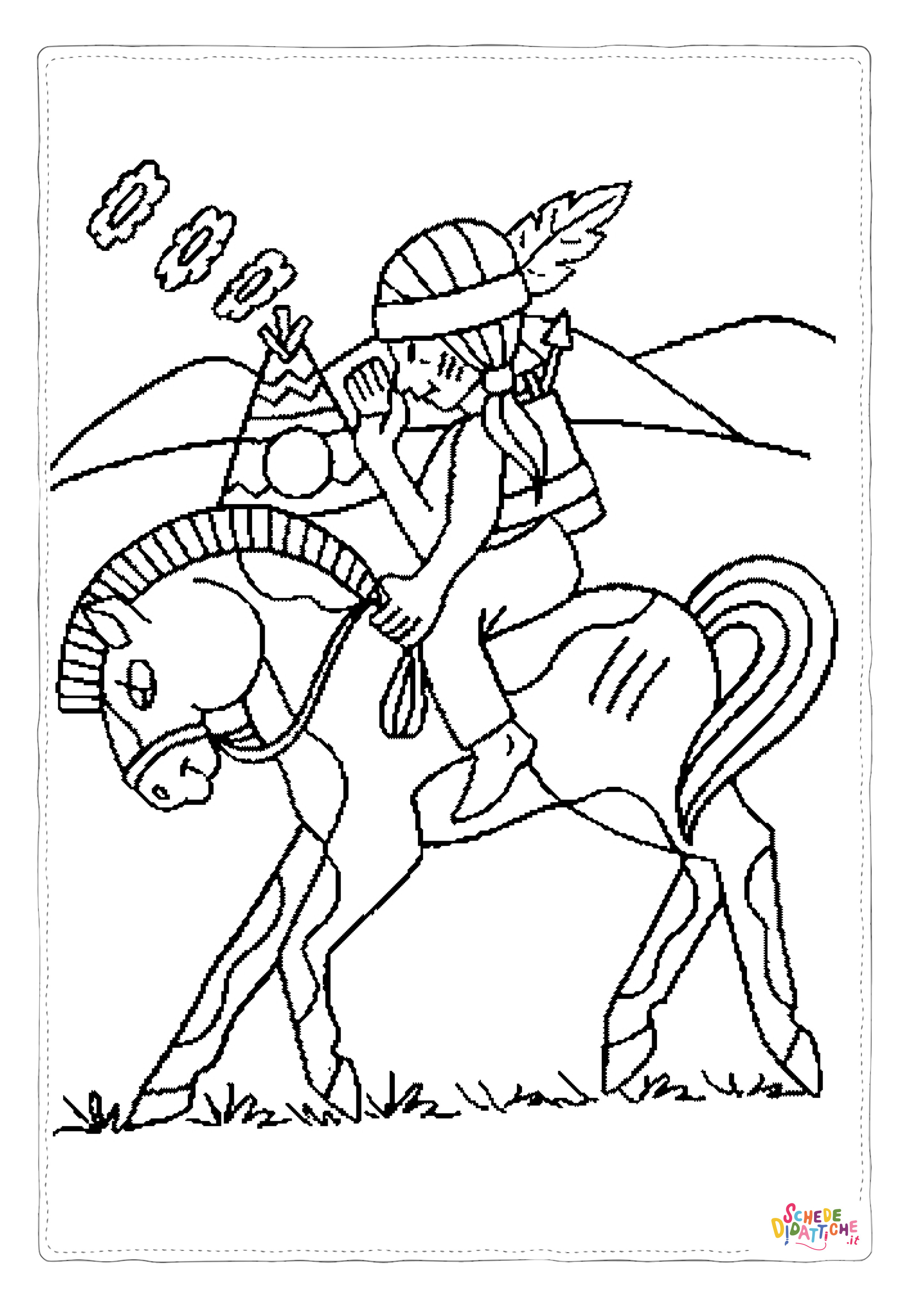 Disegno "Disegno di Indiani d'America da stampare e colorare 28" Disegno di Indiani d'America da stampare e colorare 28