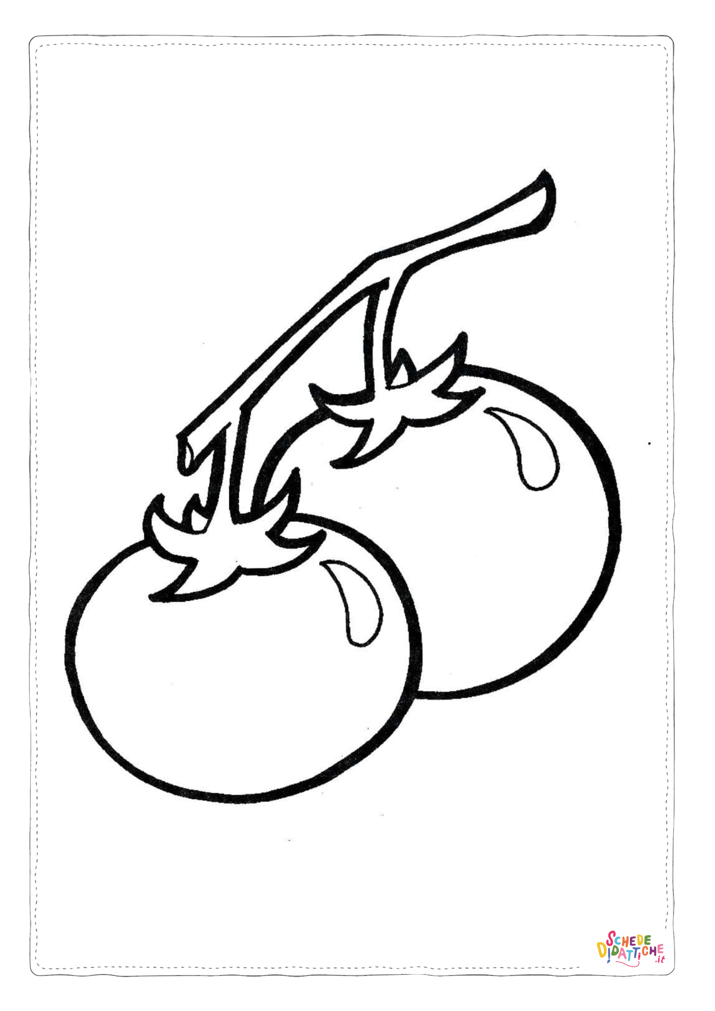 Disegno di pomodoro da stampare e colorare 7