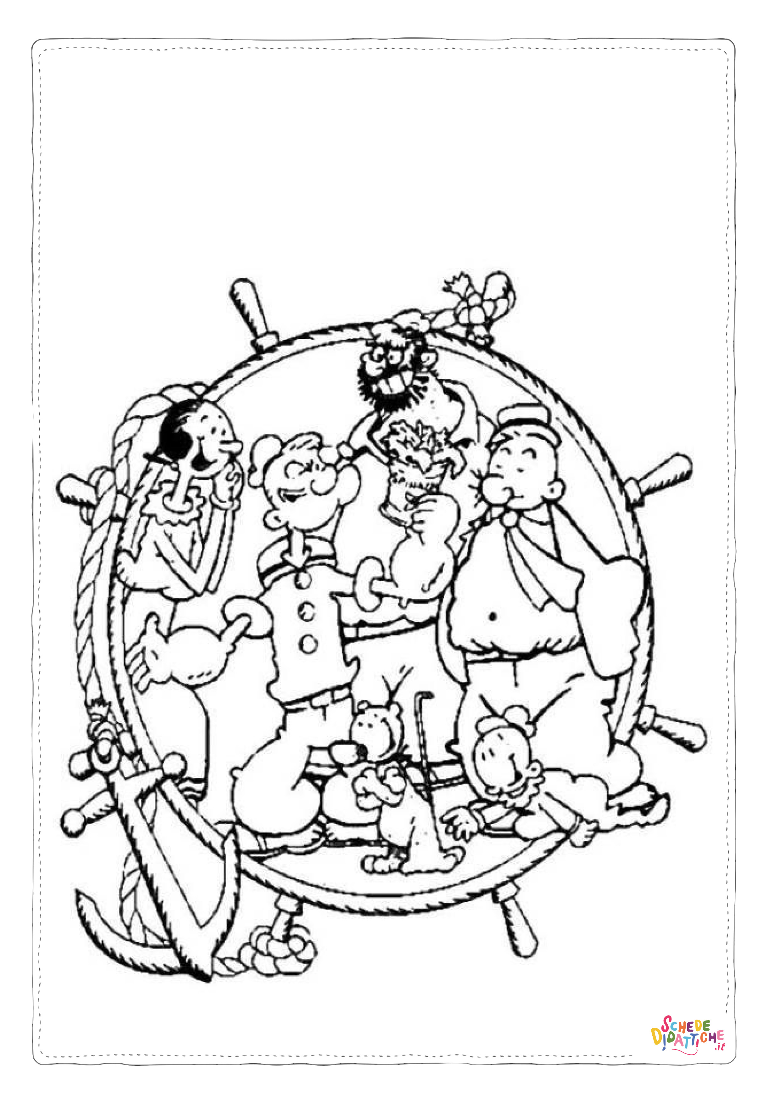 Disegno "Disegno di Braccio di ferro da stampare e colorare 27" Disegno di Braccio di ferro da stampare e colorare 27