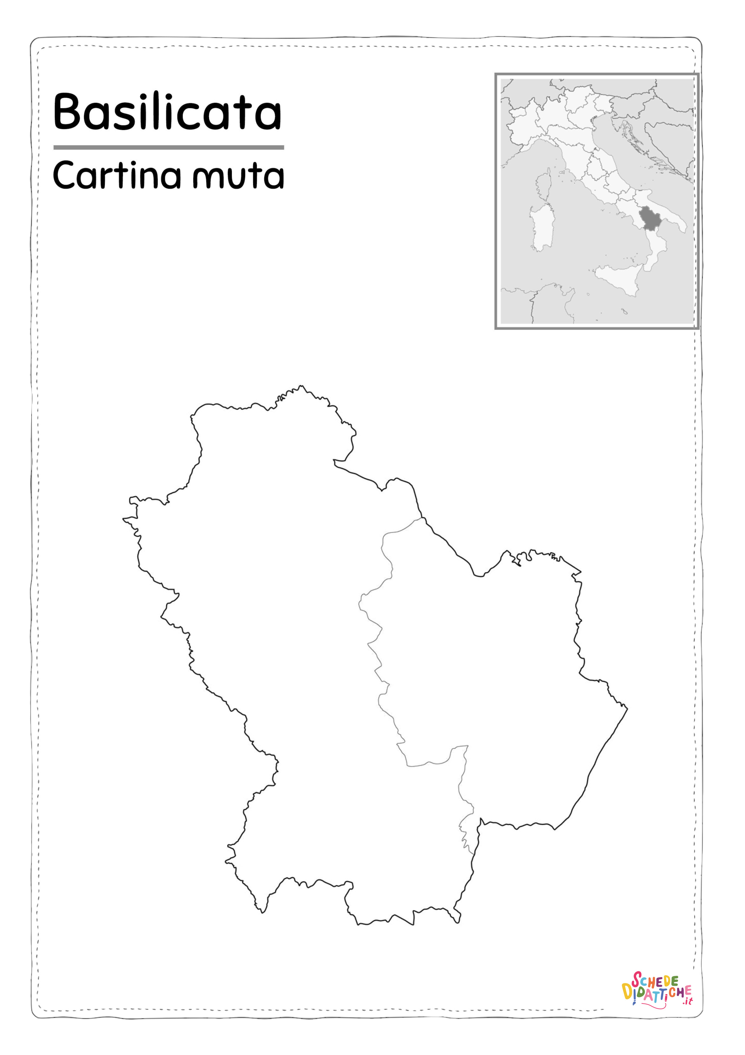 basilicata cartina muta bn