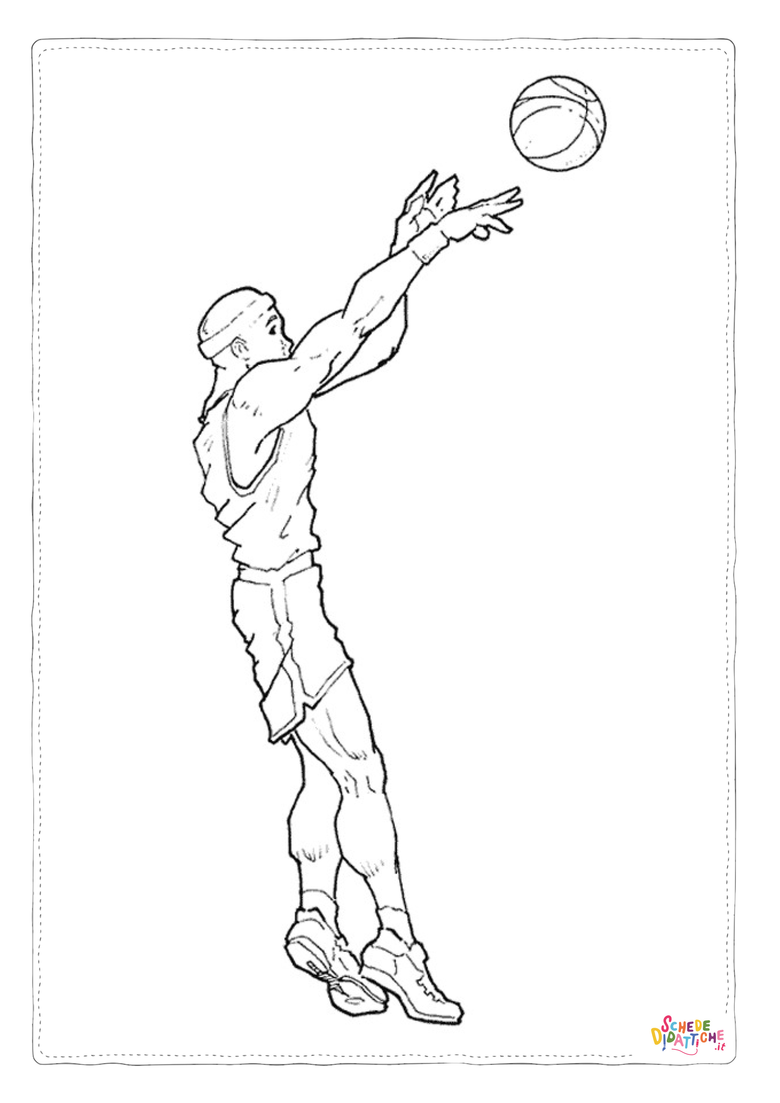 Disegno "Disegno di basket da stampare e colorare 41" Disegno di basket da stampare e colorare 41