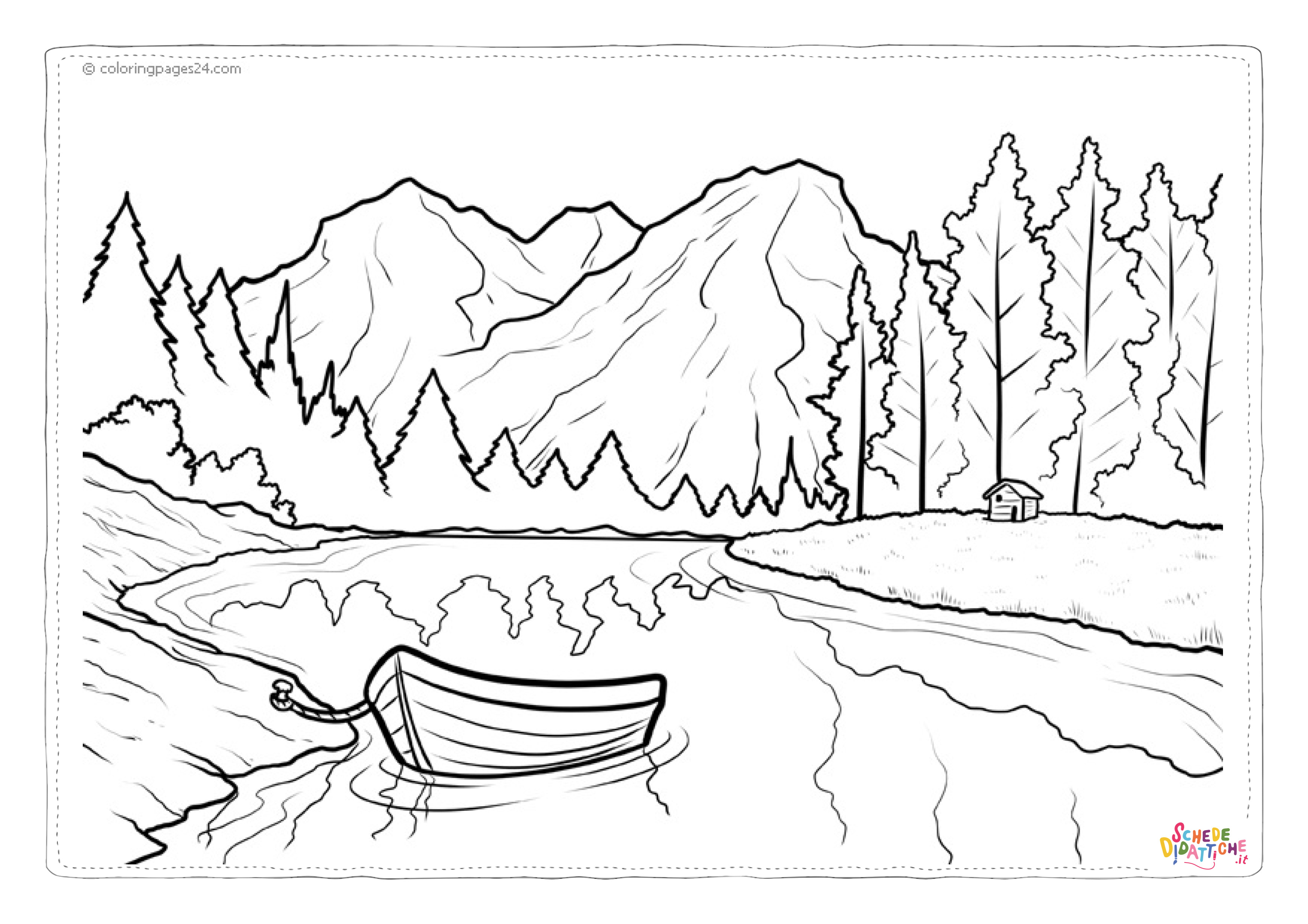 Disegno di paesaggio da stampare e colorare 90