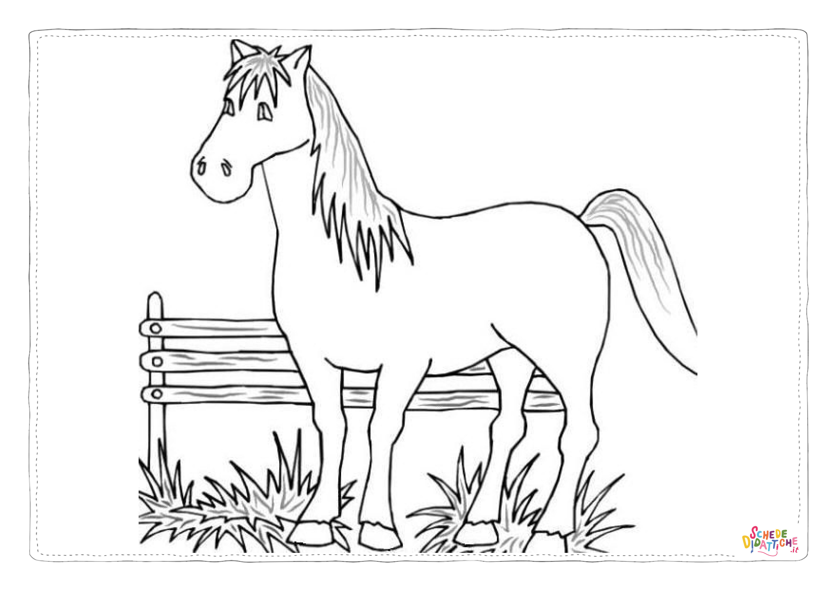 Disegno "Disegno di cavallo da stampare e colorare 194" Disegno di cavallo da stampare e colorare 194