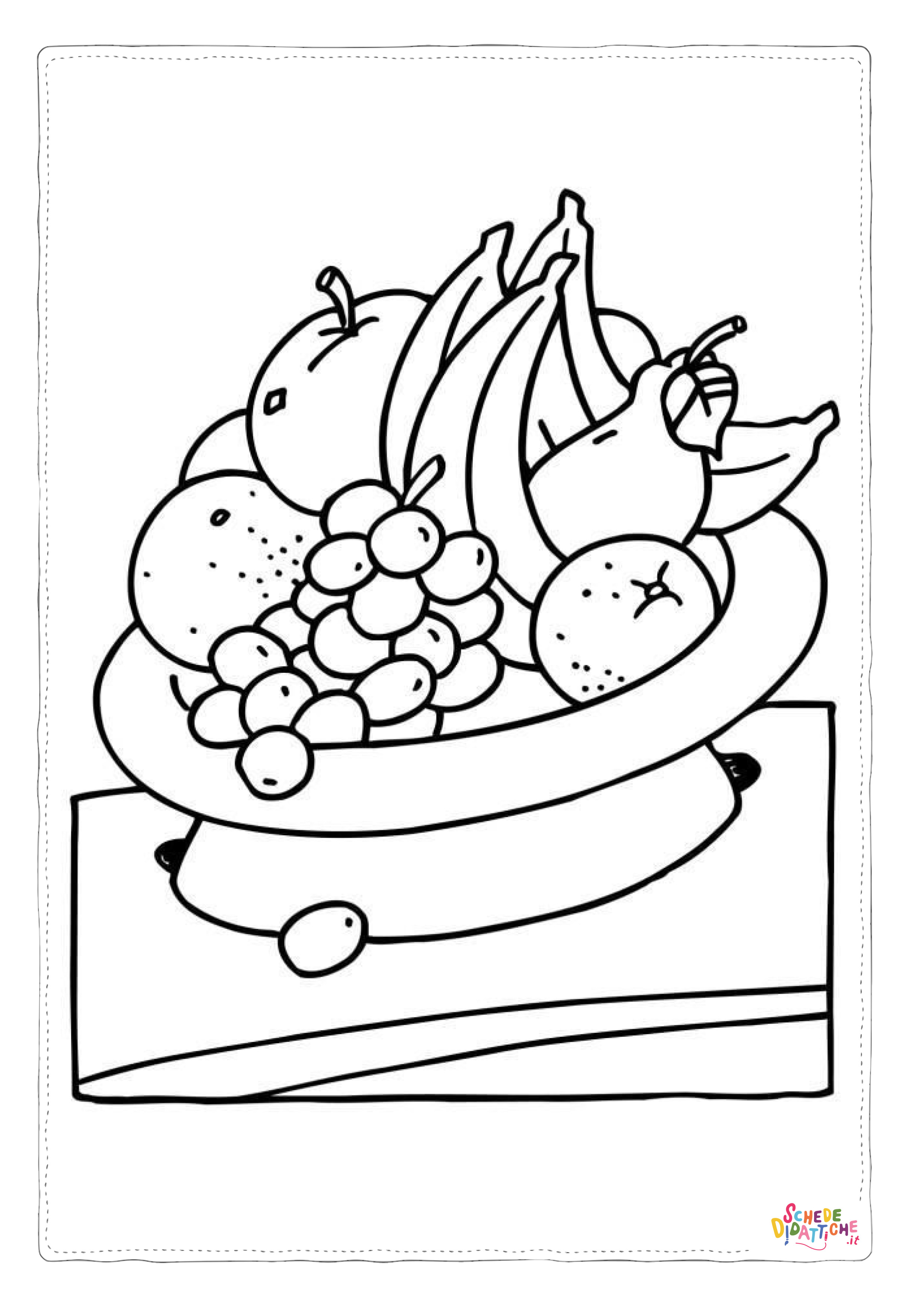 Disegno di cesto di frutta da stampare e colorare 56