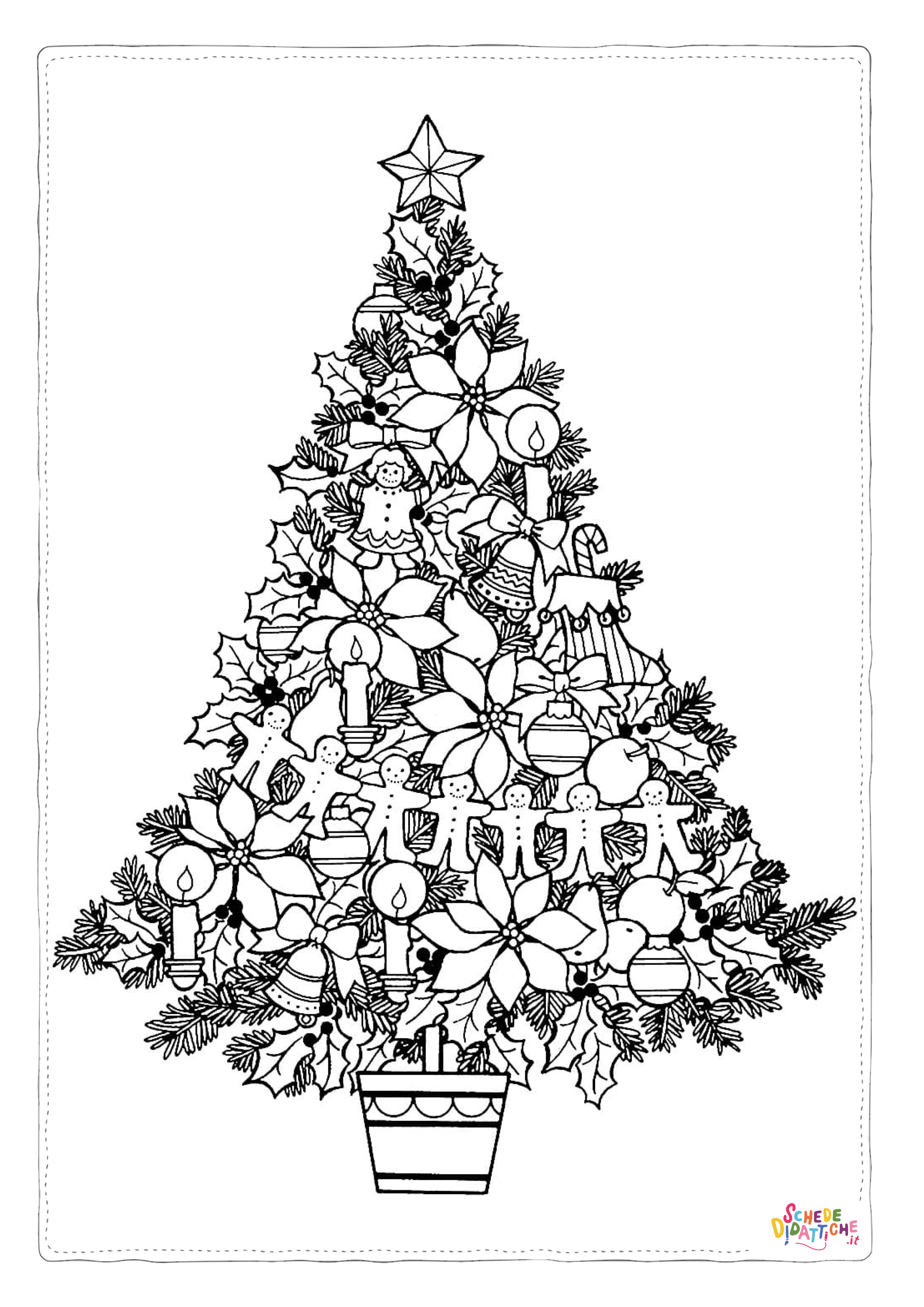 Disegno di albero di Natale da stampare e colorare 132