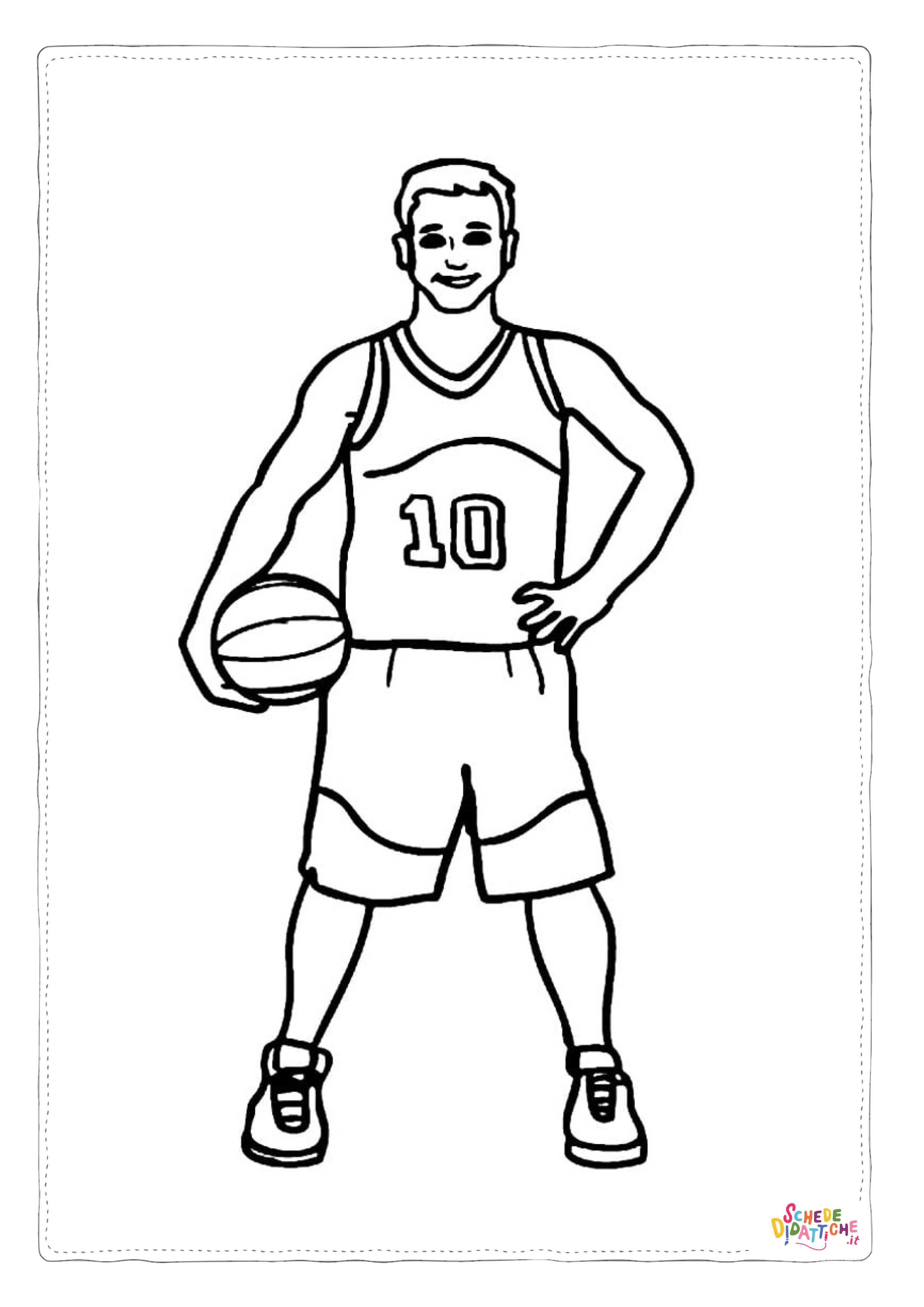 Disegno "Disegno di basket da stampare e colorare 50" Disegno di basket da stampare e colorare 50
