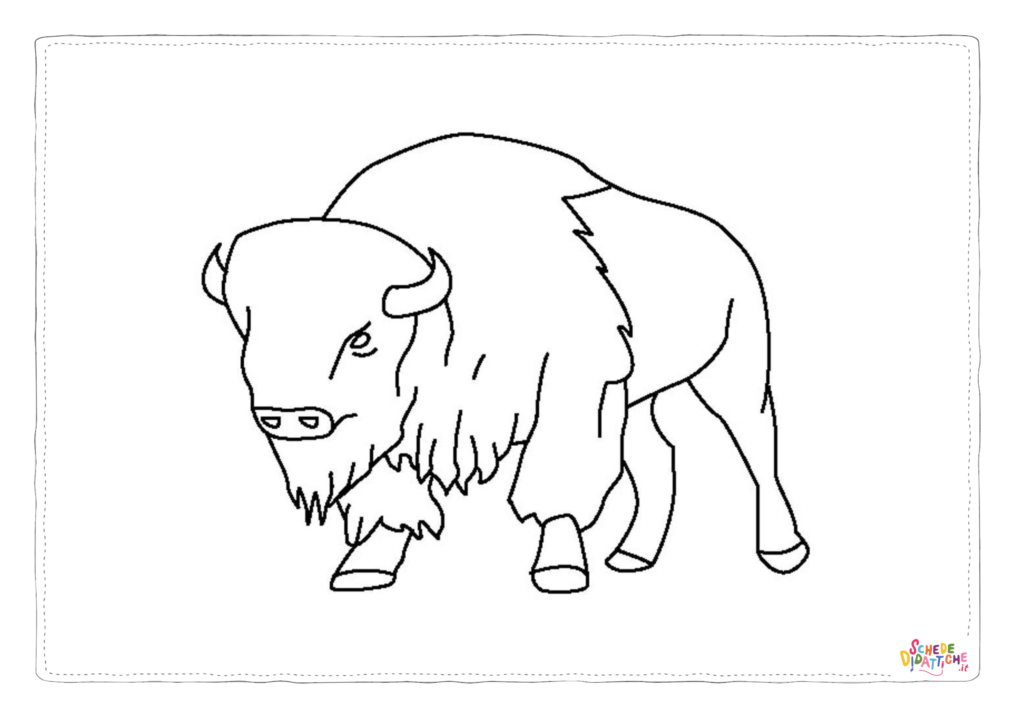 Disegno di bisonte da stampare e colorare 16