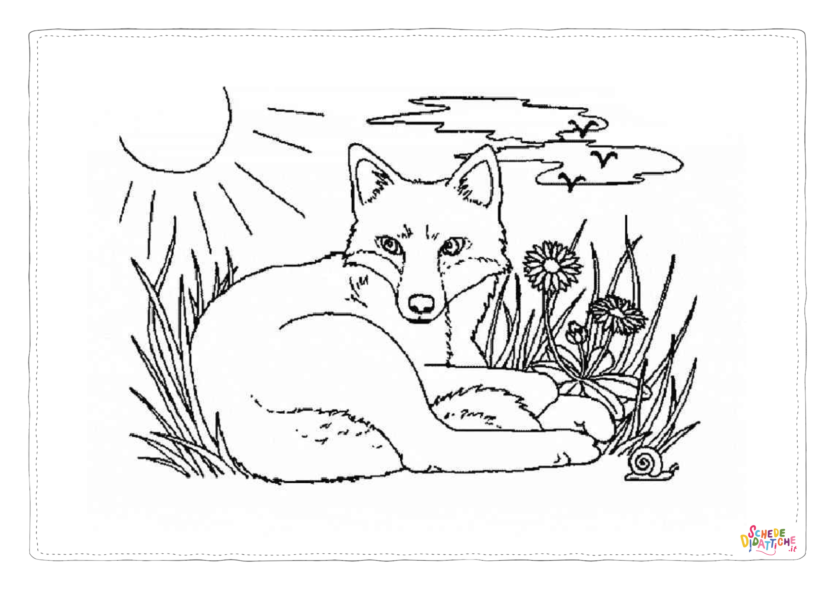 Disegno "Disegno di volpe da stampare e colorare 39" Disegno di volpe da stampare e colorare 39