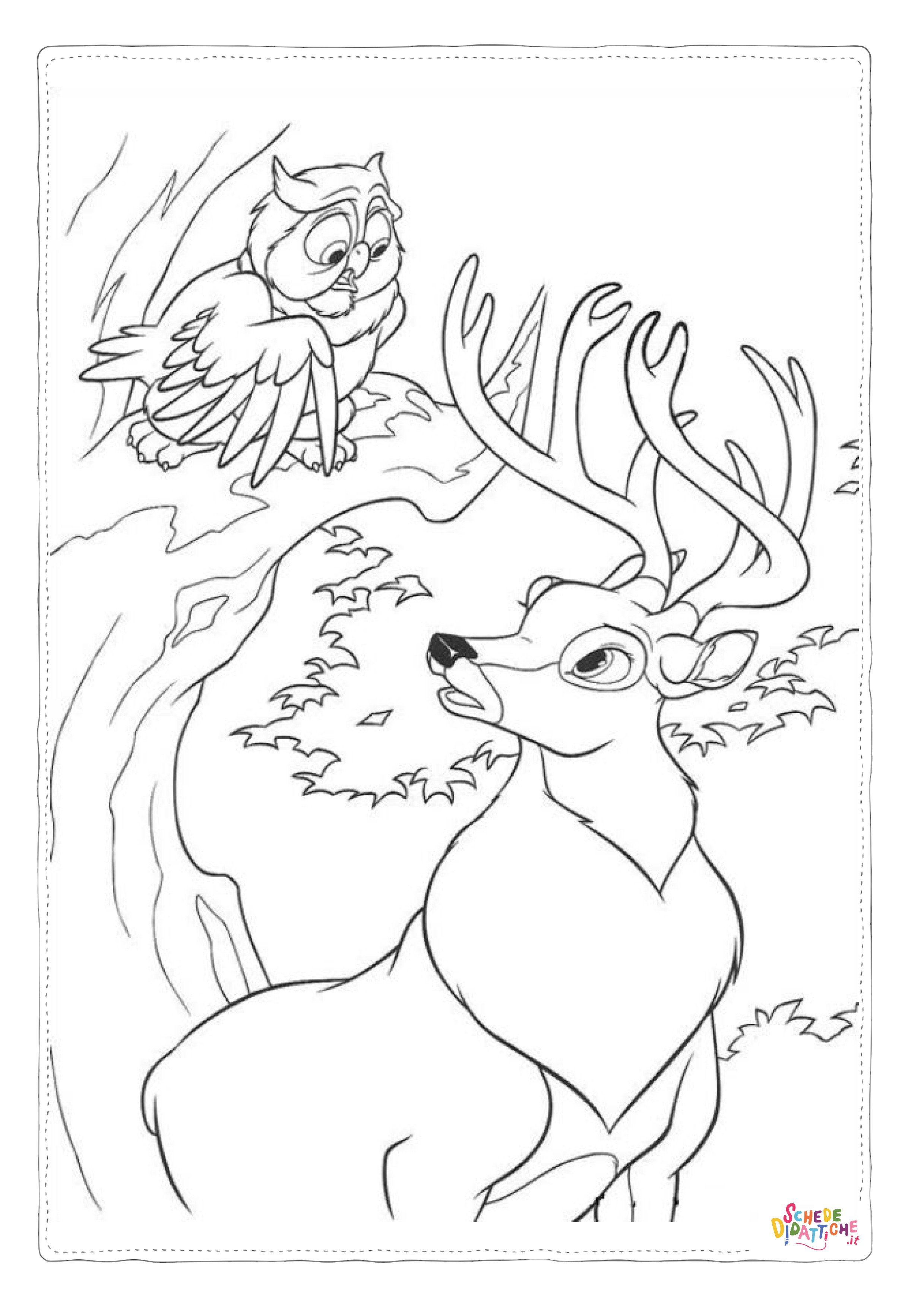 Disegno "Disegno di Bambi da stampare e colorare 46" Disegno di Bambi da stampare e colorare 46