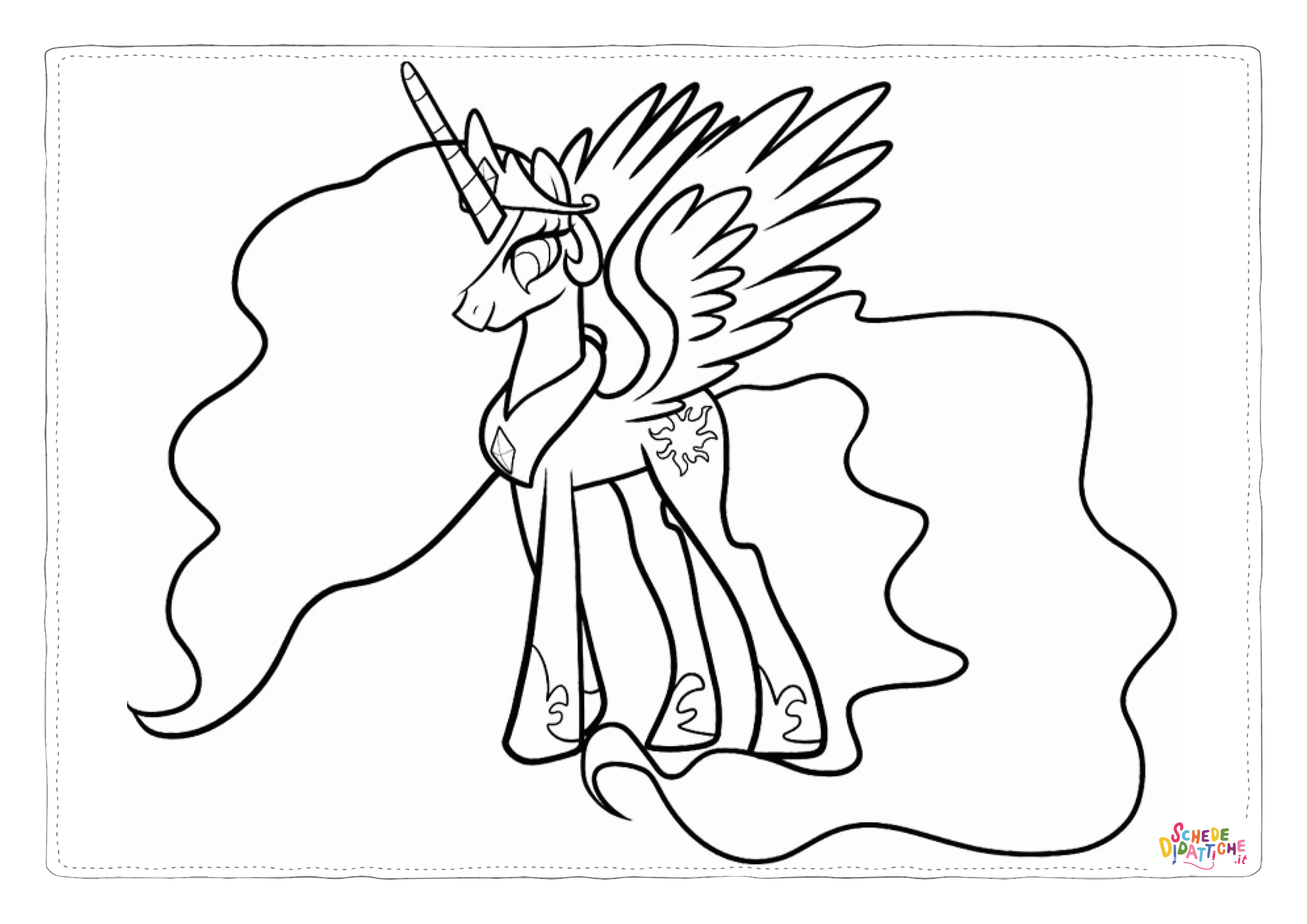 Disegno "Disegno di unicorno da stampare e colorare 101" Disegno di unicorno da stampare e colorare 101