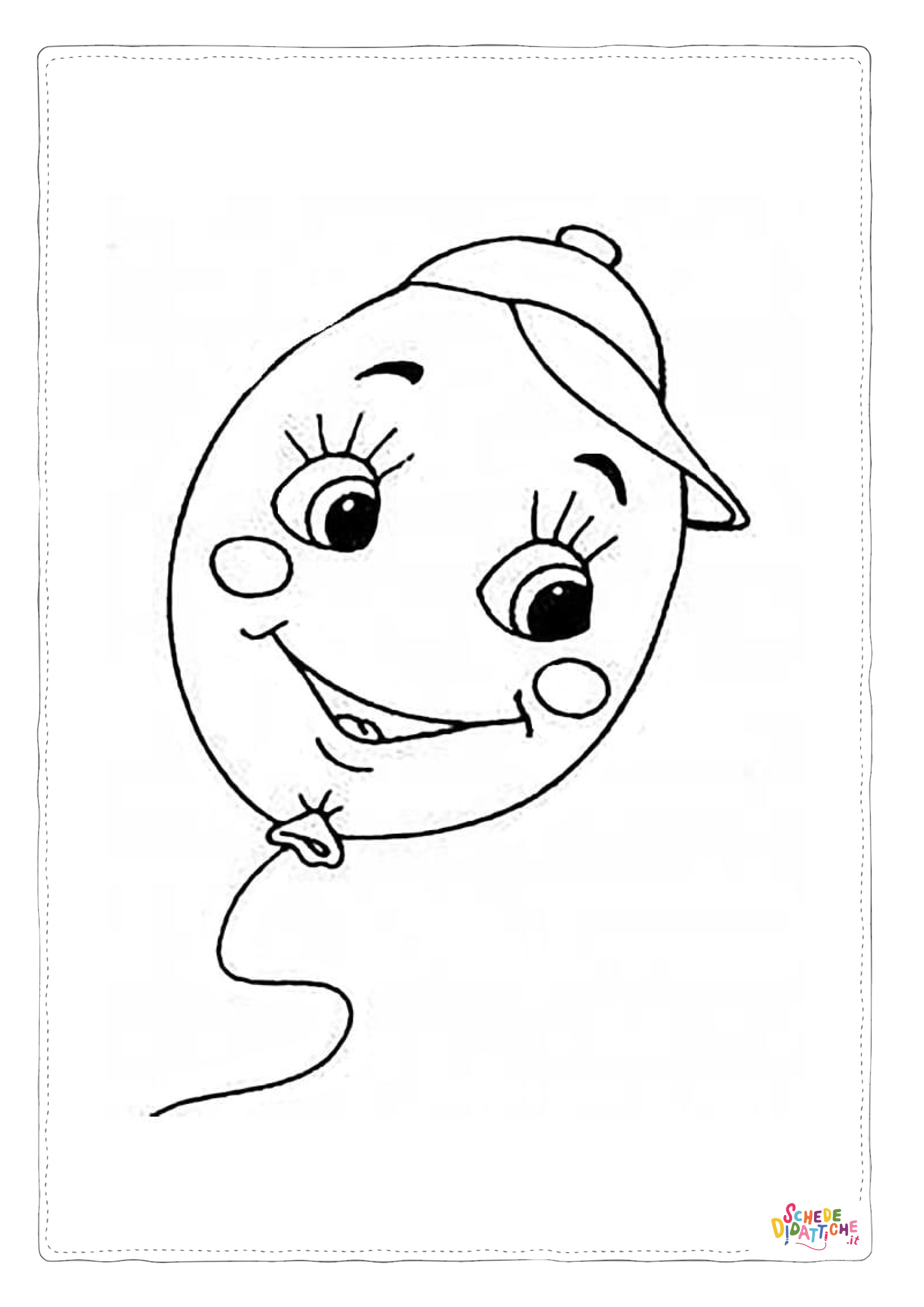 Disegno "Disegno di palloncino da stampare e colorare 34" Disegno di palloncino da stampare e colorare 34