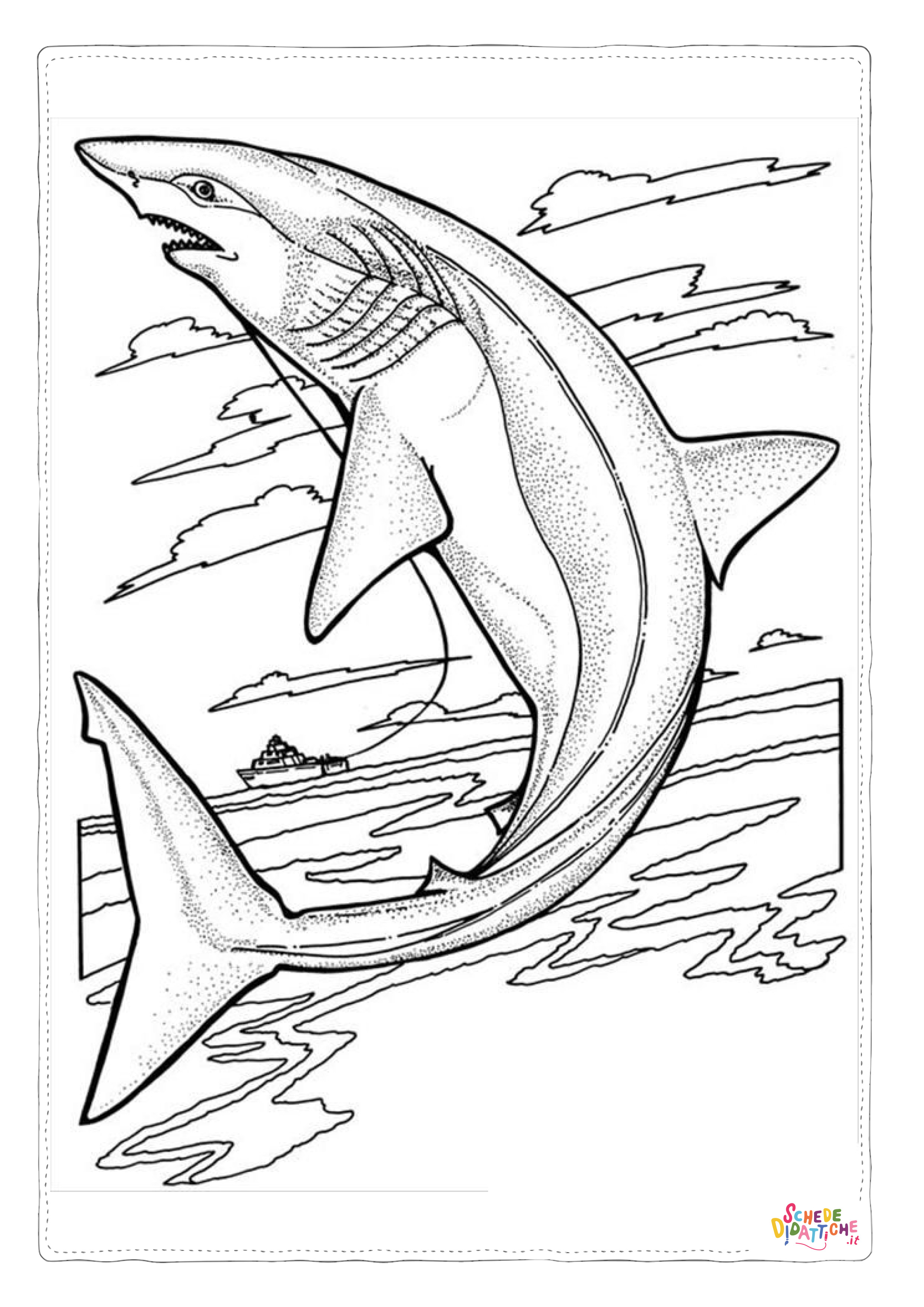 Disegno "Disegno di squalo da stampare e colorare 50" Disegno di squalo da stampare e colorare 50