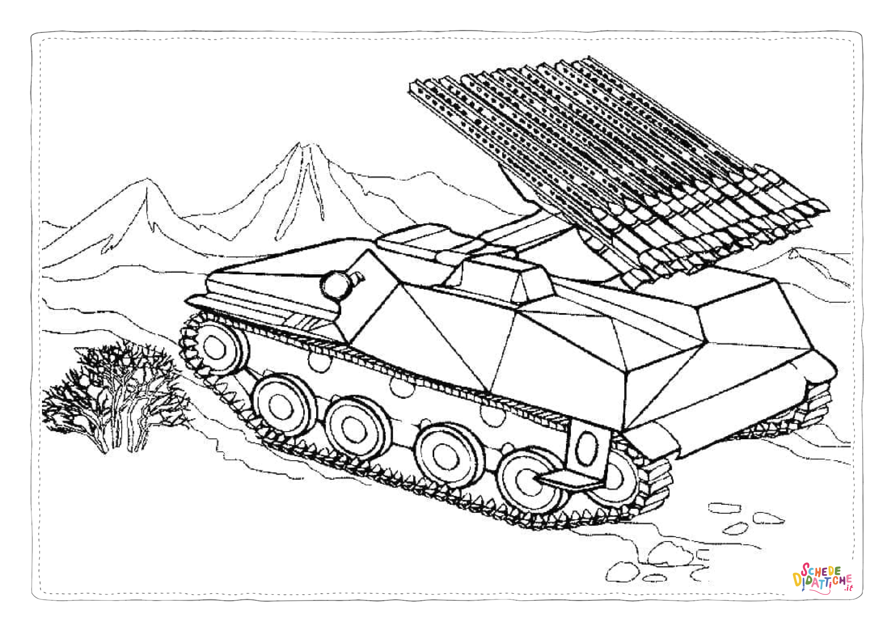 Disegno "Disegno di carro armato da stampare e colorare 3" Disegno di carro armato da stampare e colorare 3
