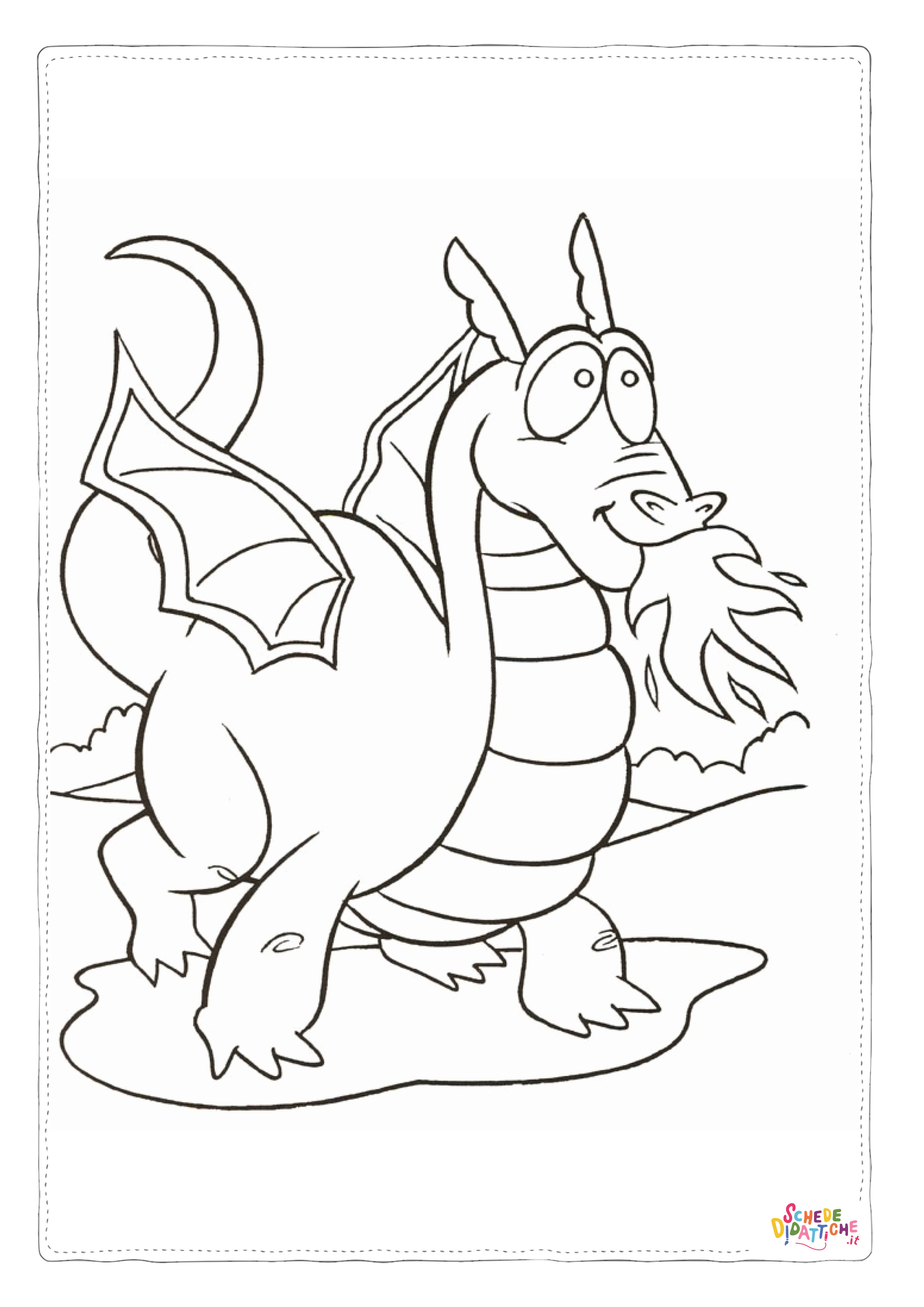 Disegno "Disegno di dragone da stampare e colorare 150" Disegno di dragone da stampare e colorare 150