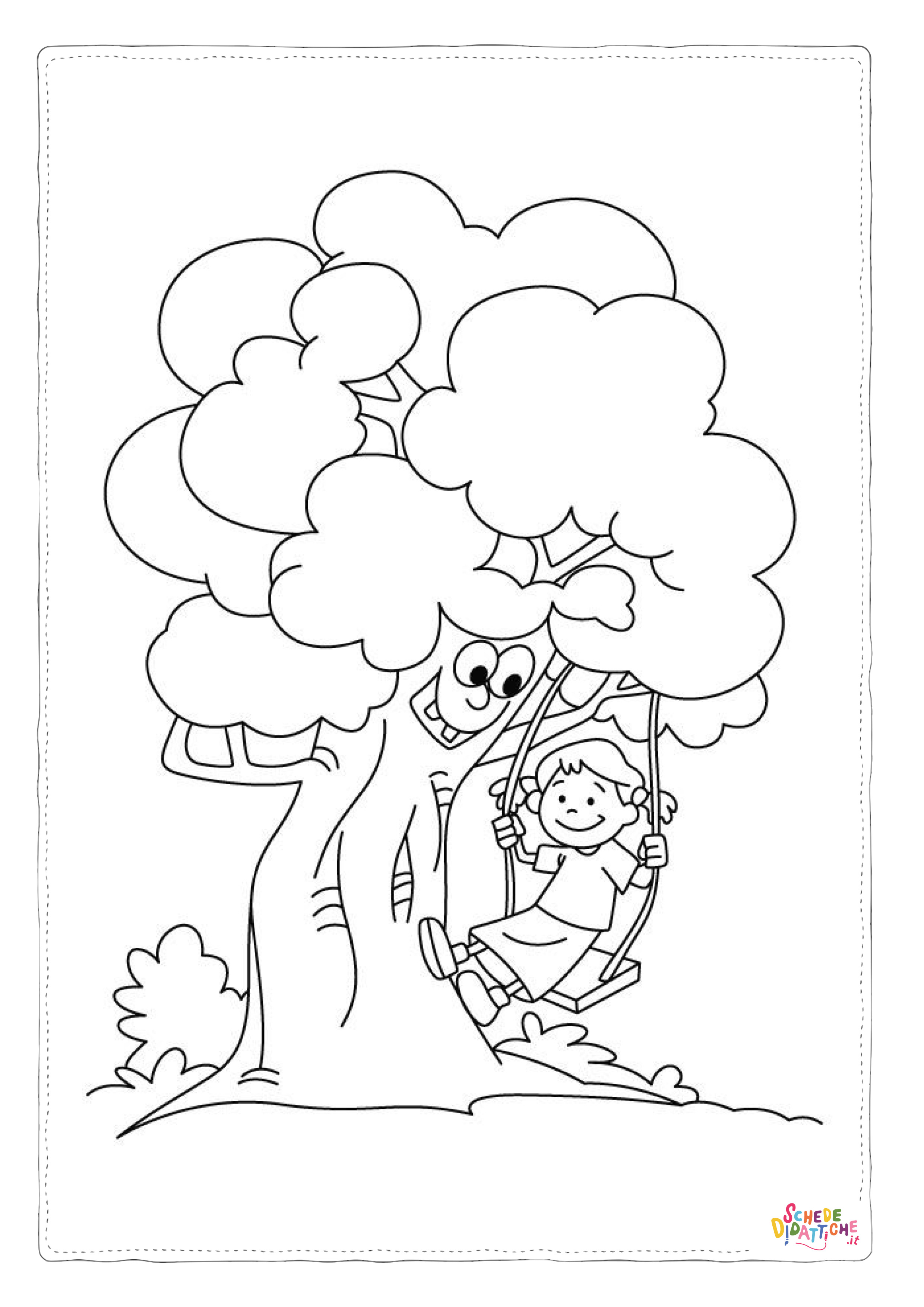 Disegno "Disegno di albero da stampare e colorare 21" Disegno di albero da stampare e colorare 21