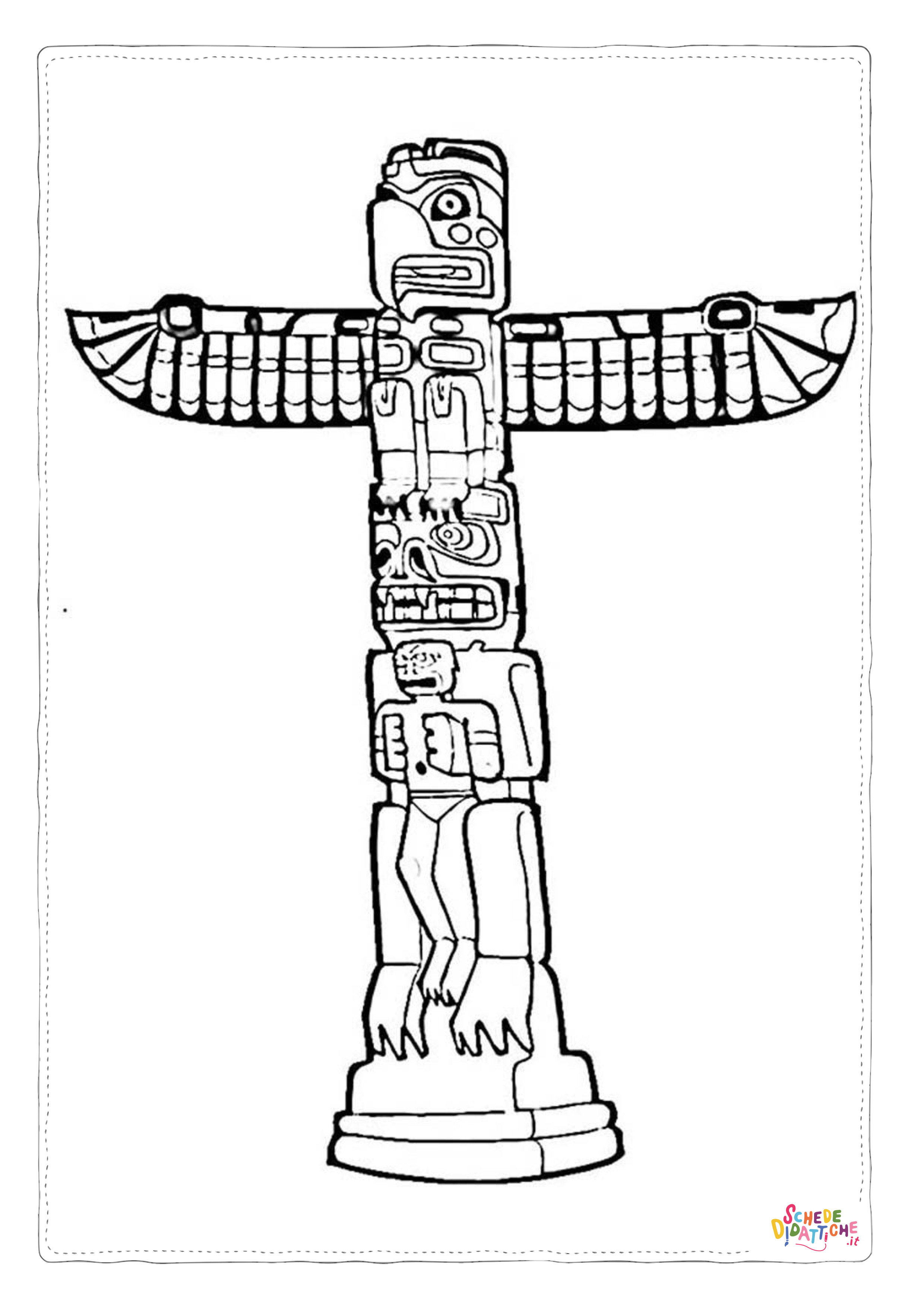 Disegno "Disegno di totem indiano da stampare e colorare 3" Disegno di totem indiano da stampare e colorare 3