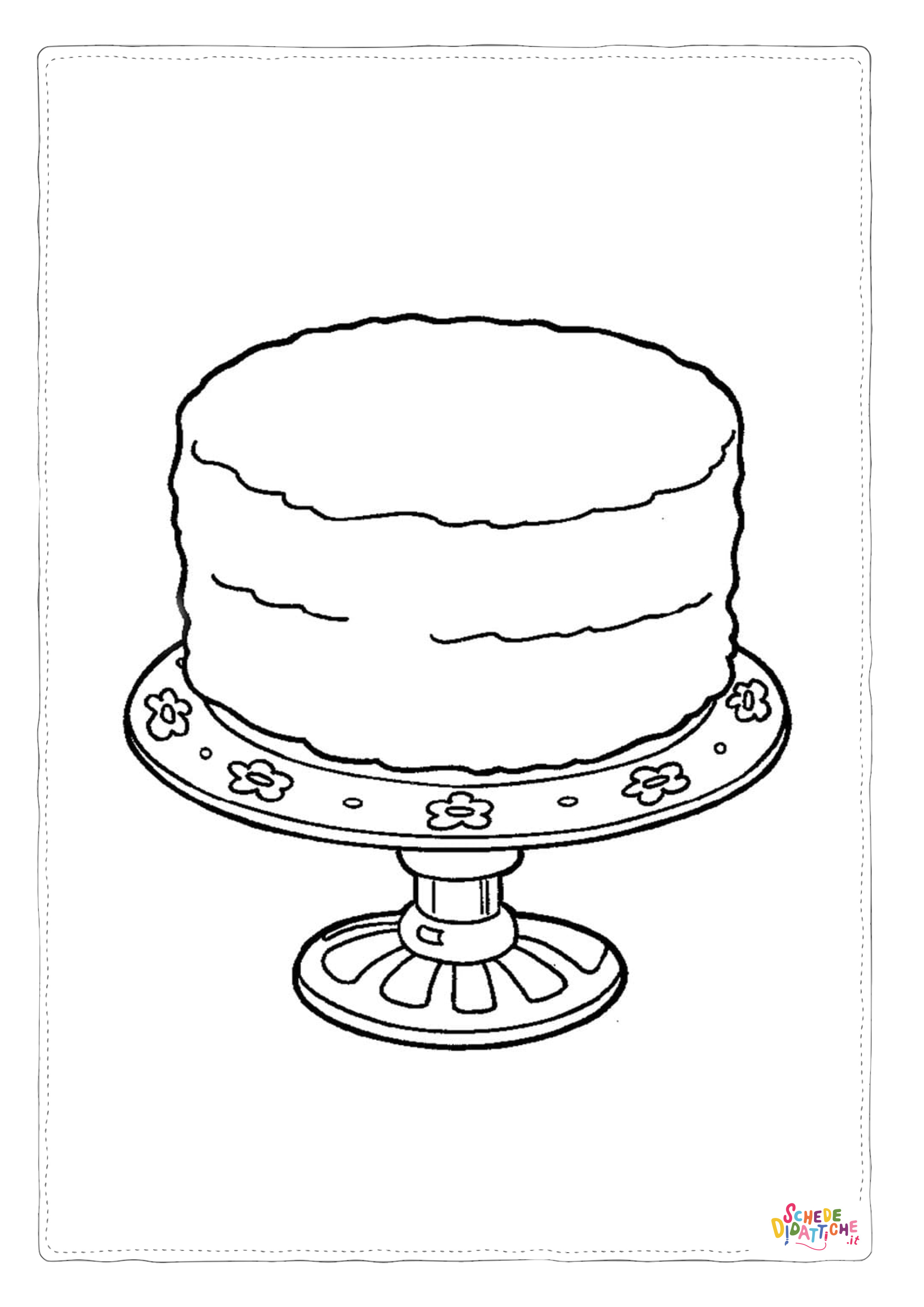 Disegno "Disegno di torta da stampare e colorare 29" Disegno di torta da stampare e colorare 29