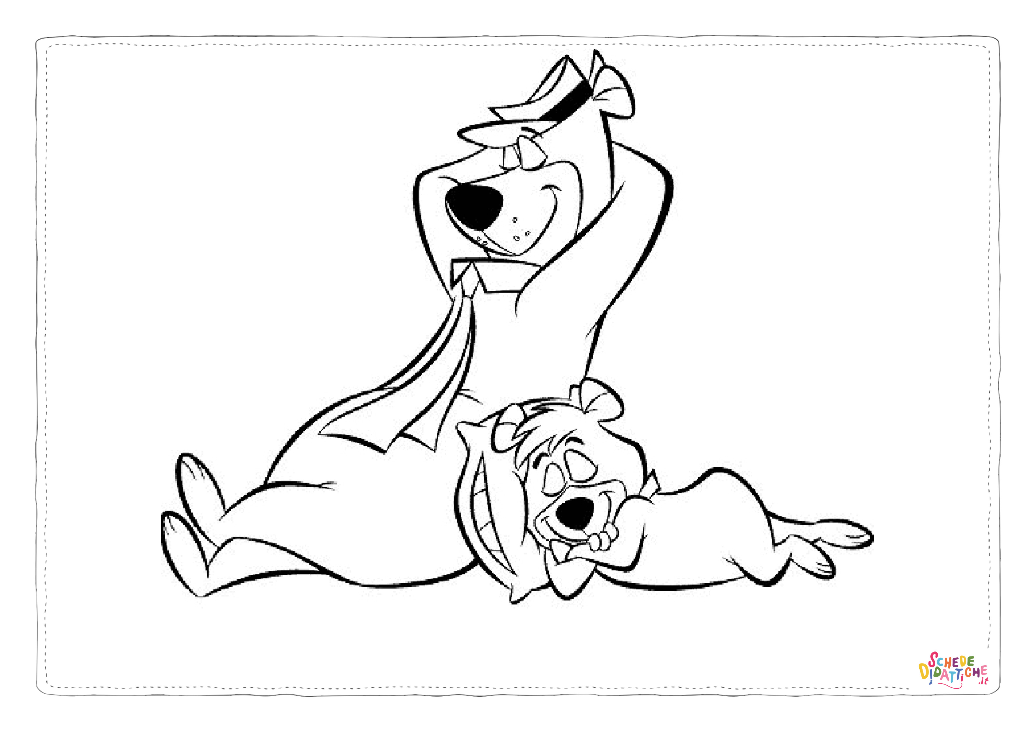 Disegno "Disegno di Orso Yoghi da stampare e colorare 3" Disegno di Orso Yoghi da stampare e colorare 3