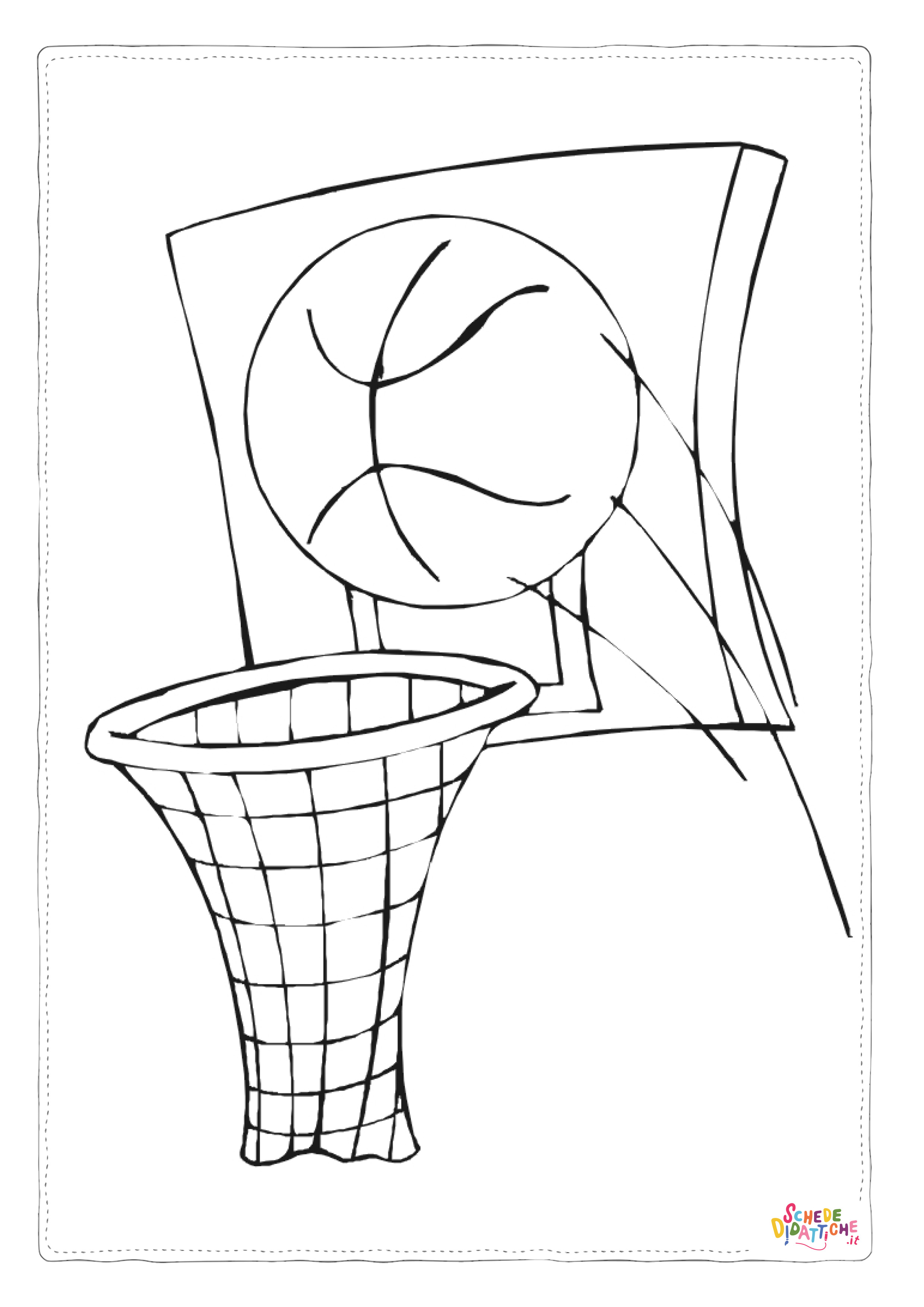 Disegno "Disegno di basket da stampare e colorare 49" Disegno di basket da stampare e colorare 49