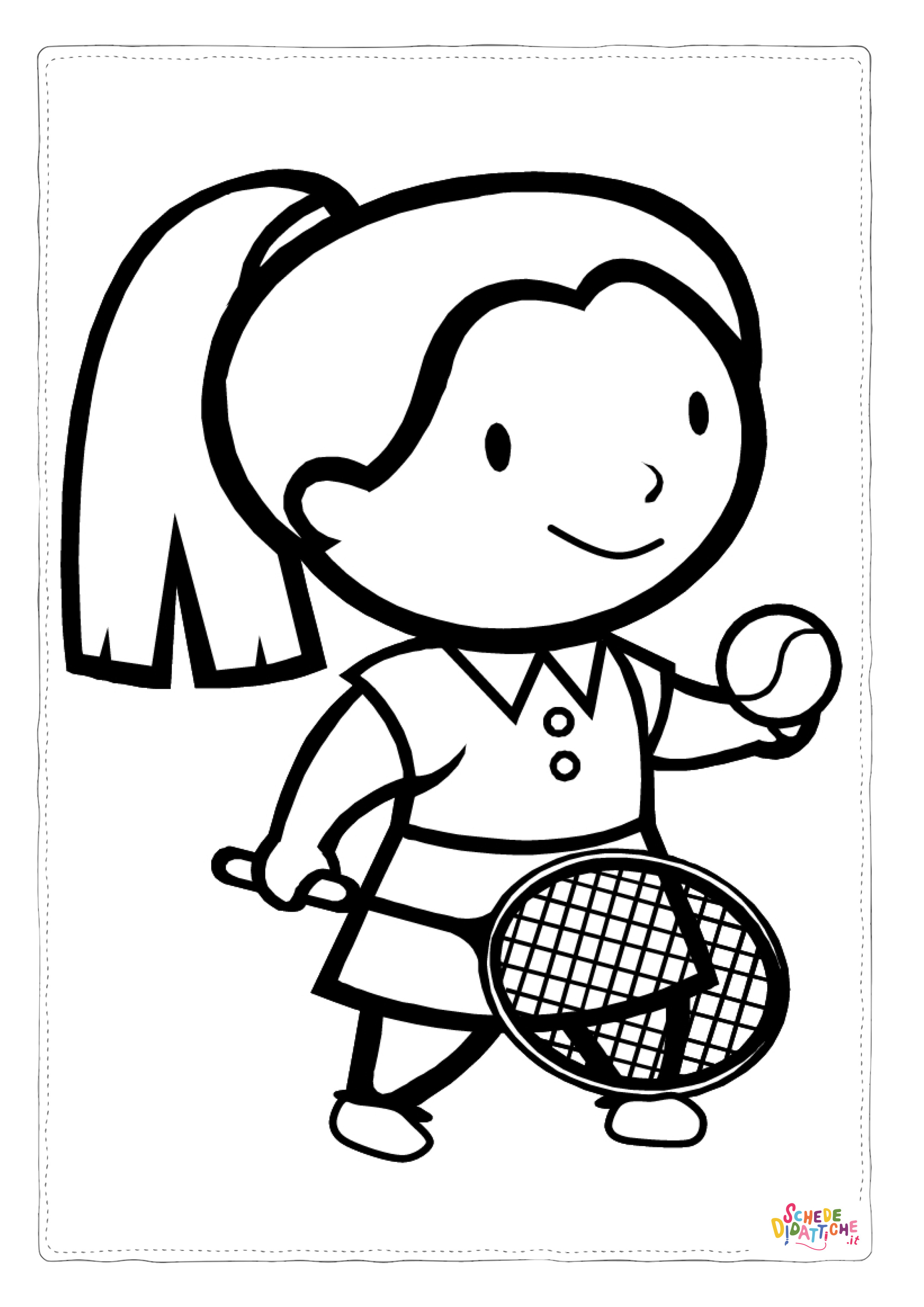 Disegno "Disegno di tennis da stampare e colorare 2" Disegno di tennis da stampare e colorare 2