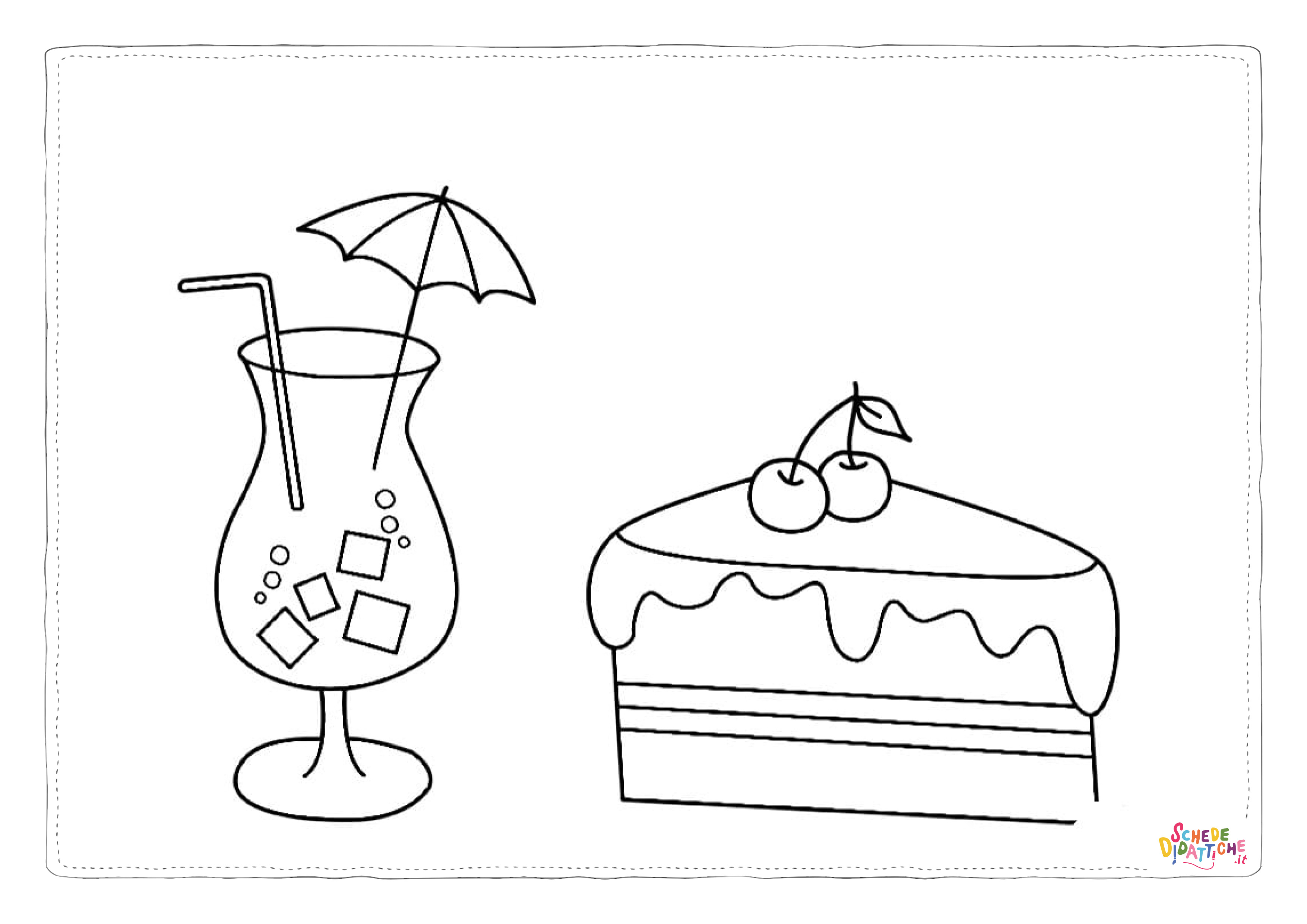 Disegno "Disegno di torta da stampare e colorare 14" Disegno di torta da stampare e colorare 14