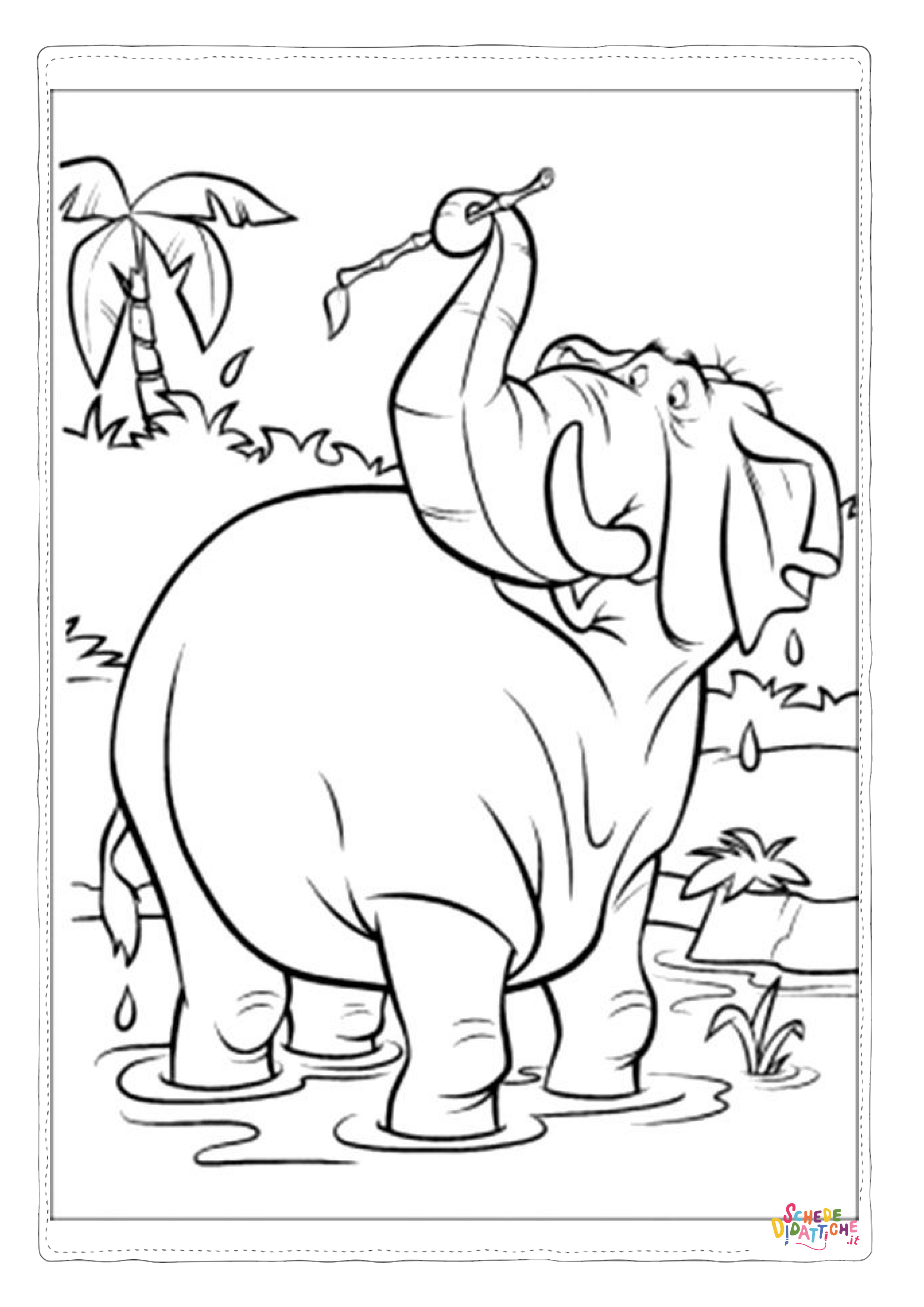 Disegno "Disegno di elefante da stampare e colorare 126" Disegno di elefante da stampare e colorare 126