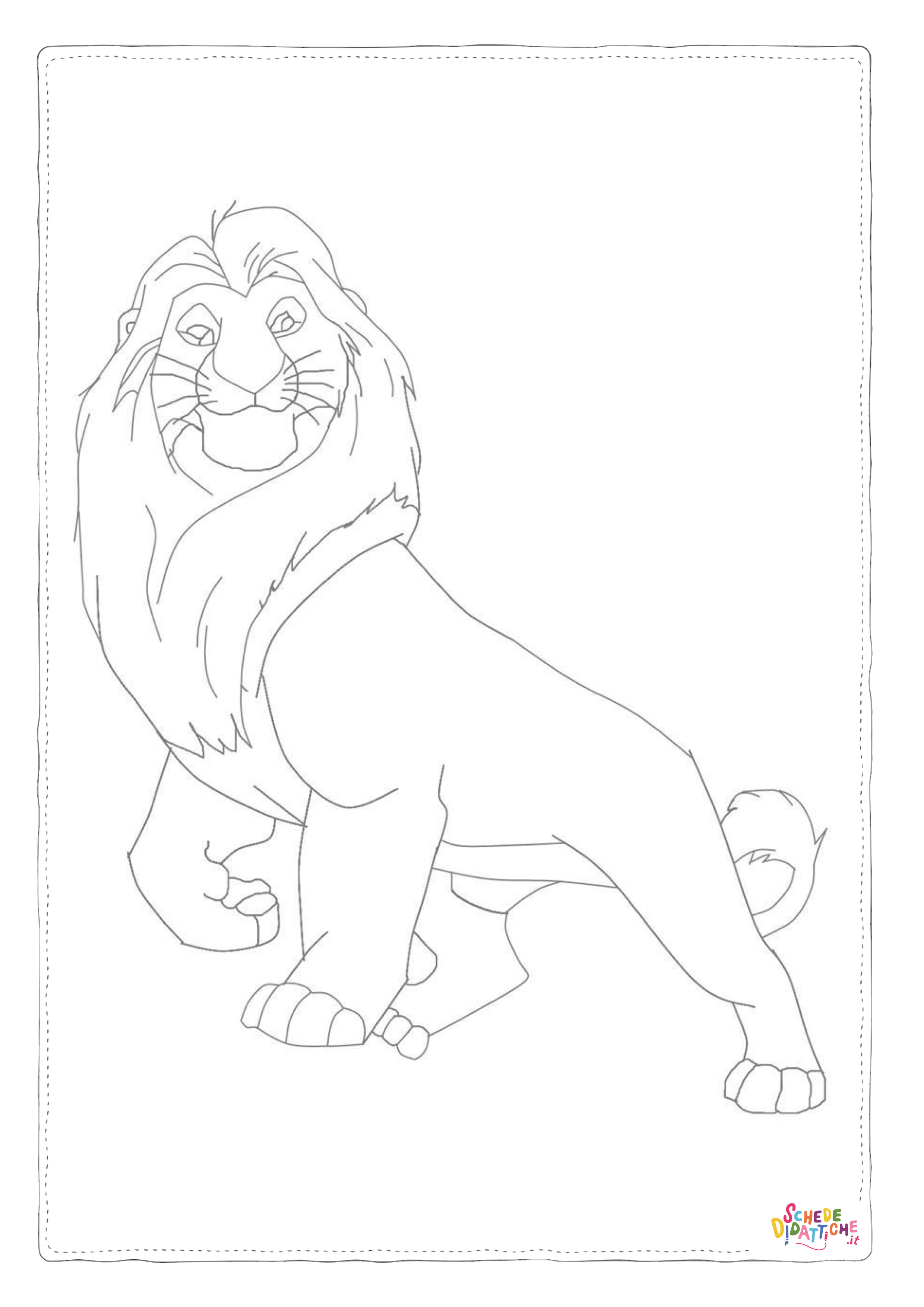 Disegno "Disegno di Re Leone da stampare e colorare 229" Disegno di Re Leone da stampare e colorare 229