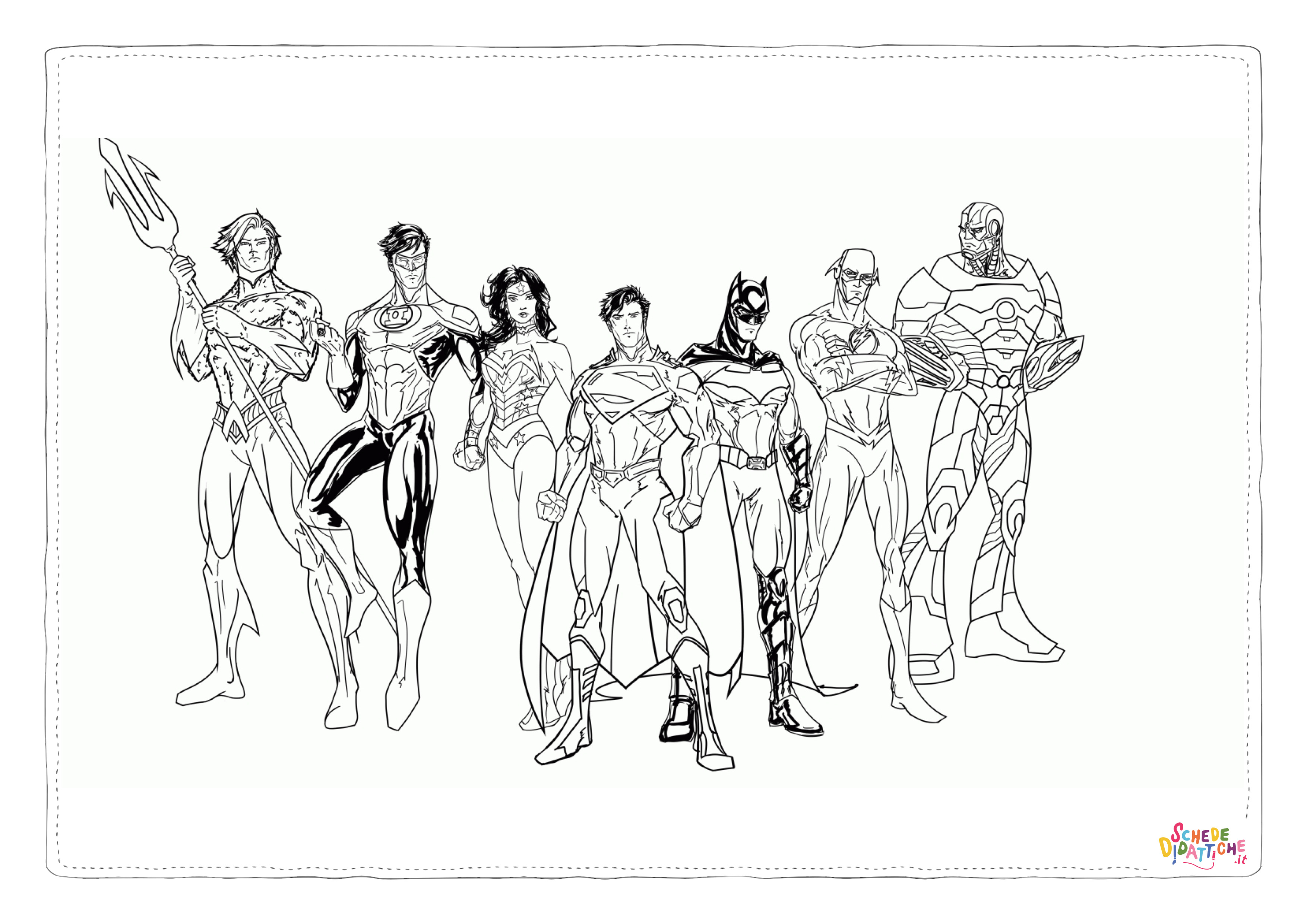 Disegno di Justice League da stampare e colorare