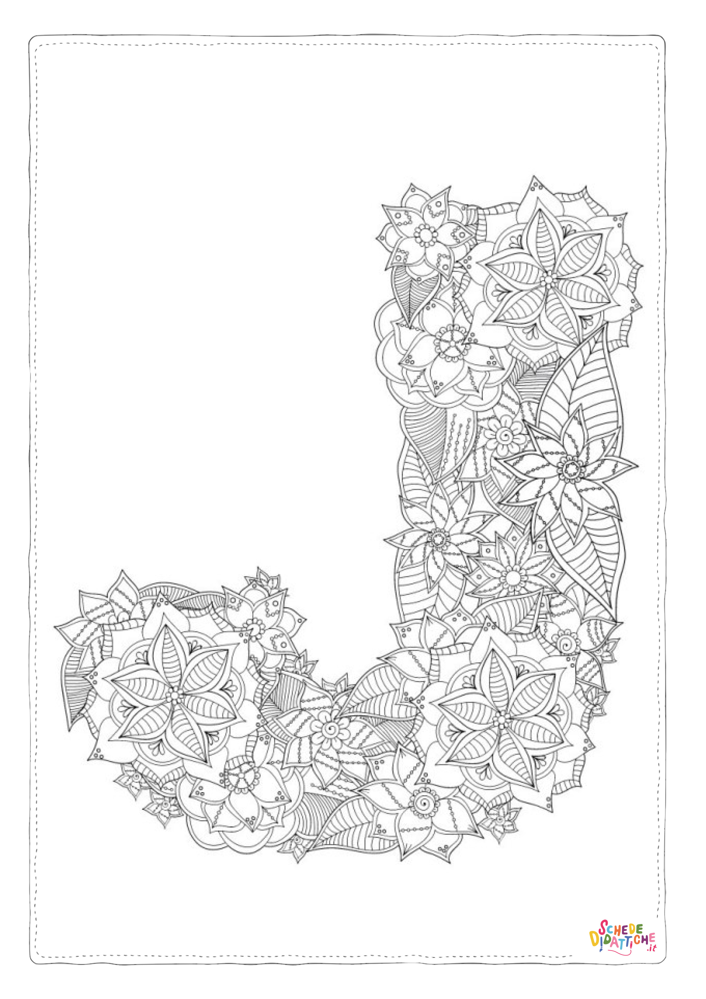 Disegno "Disegno di lettera dell'alfabeto da stampare e colorare 185" Disegno di lettera dell'alfabeto da stampare e colorare 185