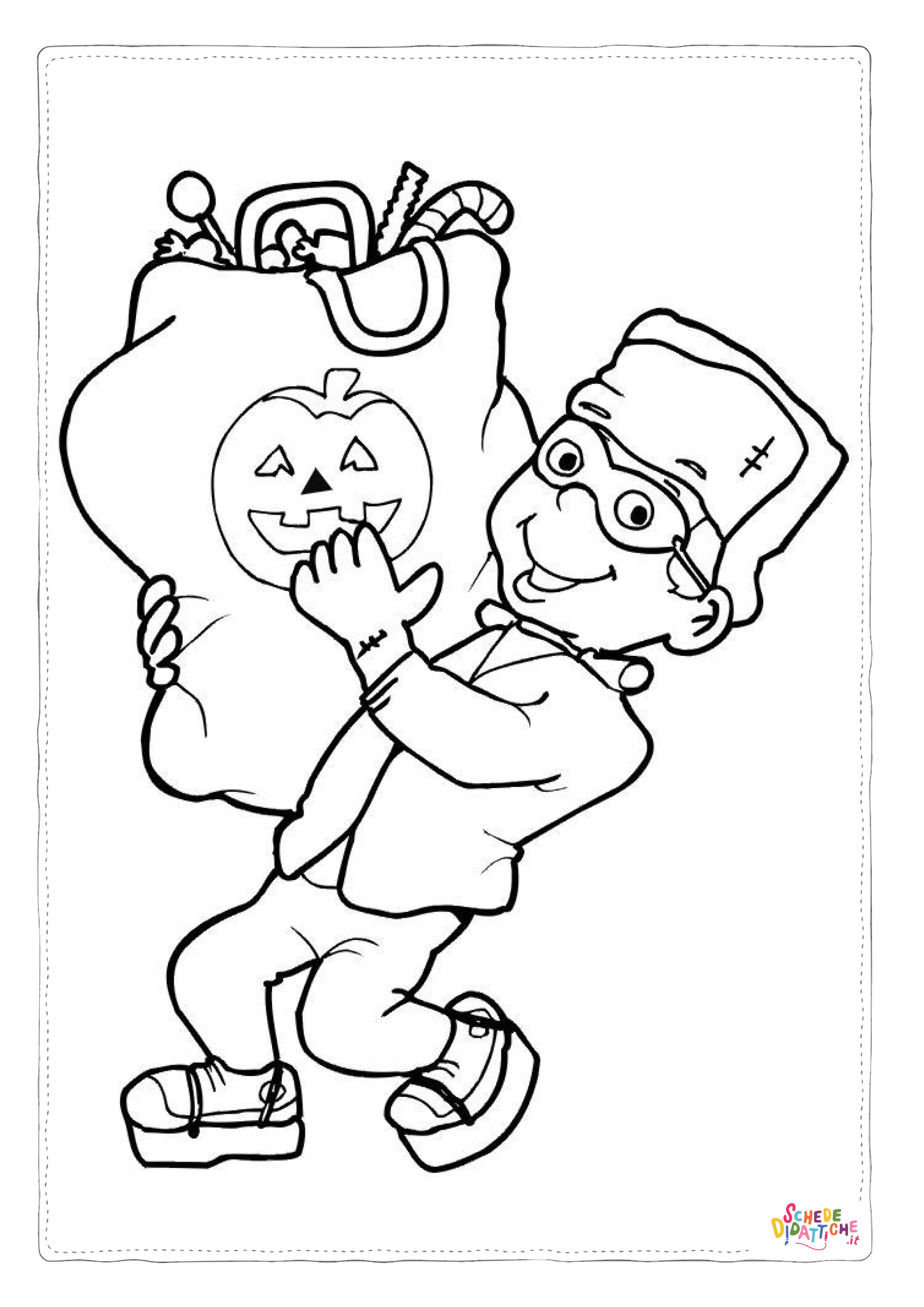 Disegno "Disegno di bambino ad Halloween da stampare e colorare 22" Disegno di bambino ad Halloween da stampare e colorare 22