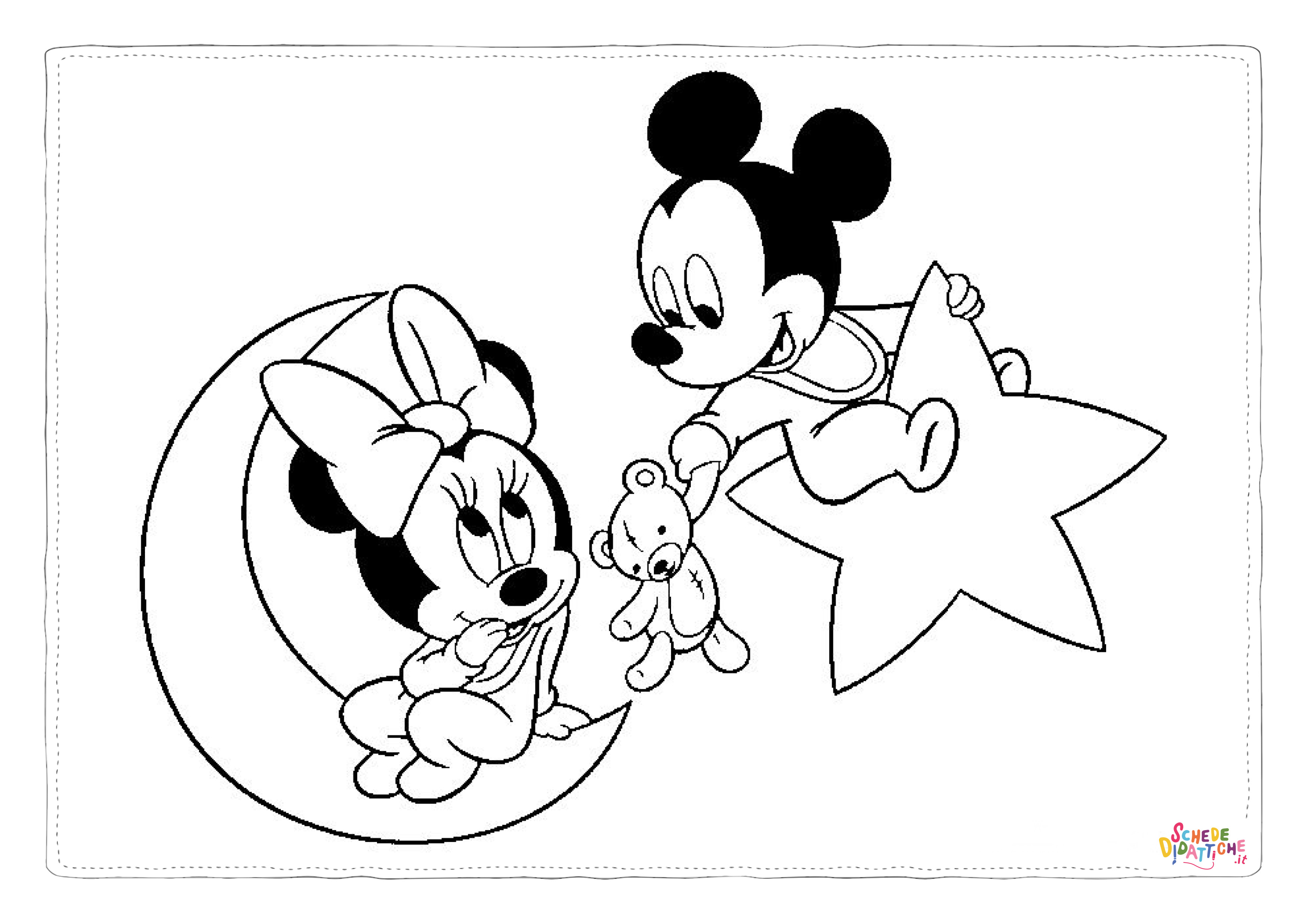 Disegno "Disegno di Minni e Topolino da stampare e colorare 19" Disegno di Minni e Topolino da stampare e colorare 19
