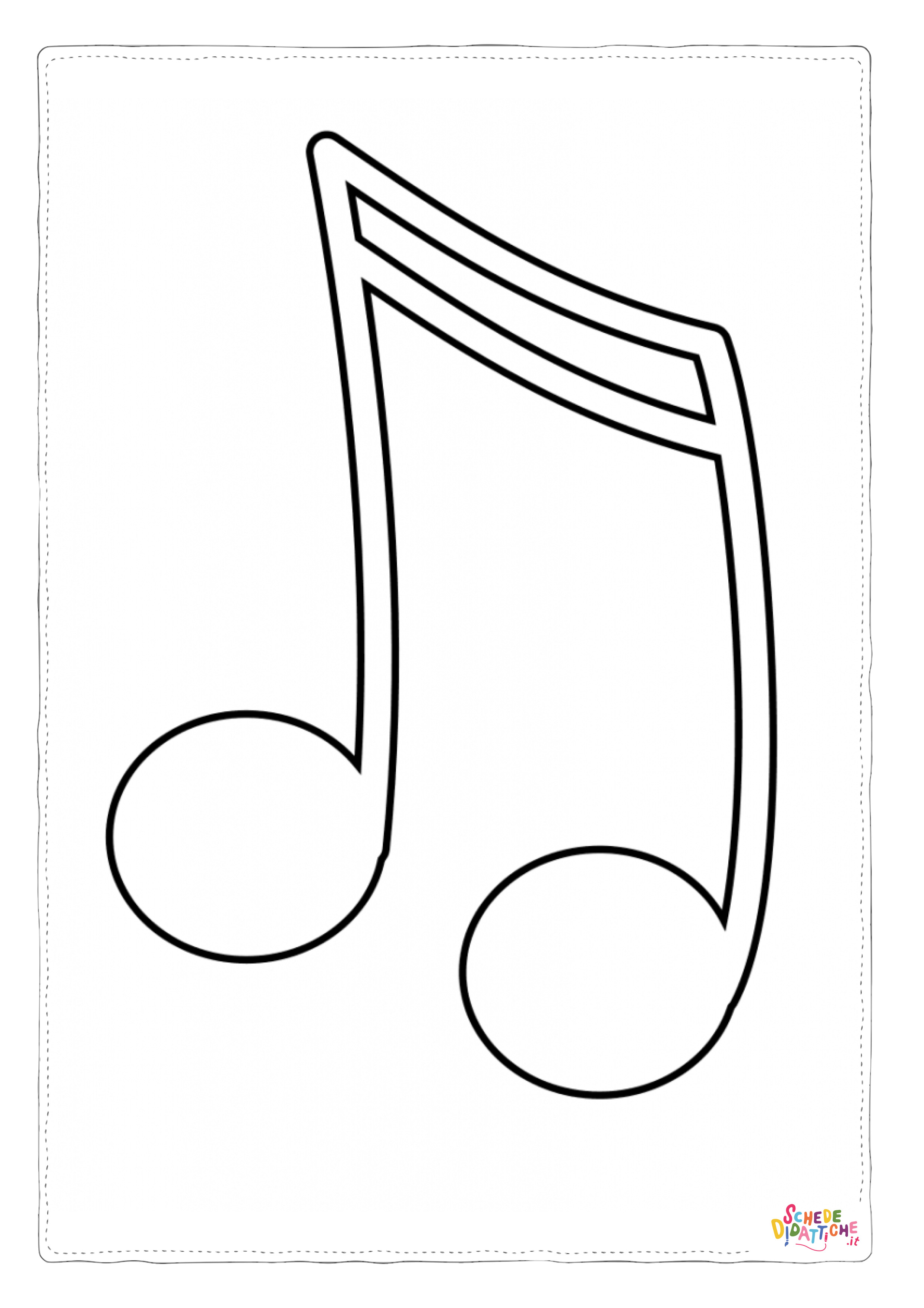 Disegno "Disegno di nota musicale da stampare e colorare 16" Disegno di nota musicale da stampare e colorare 16