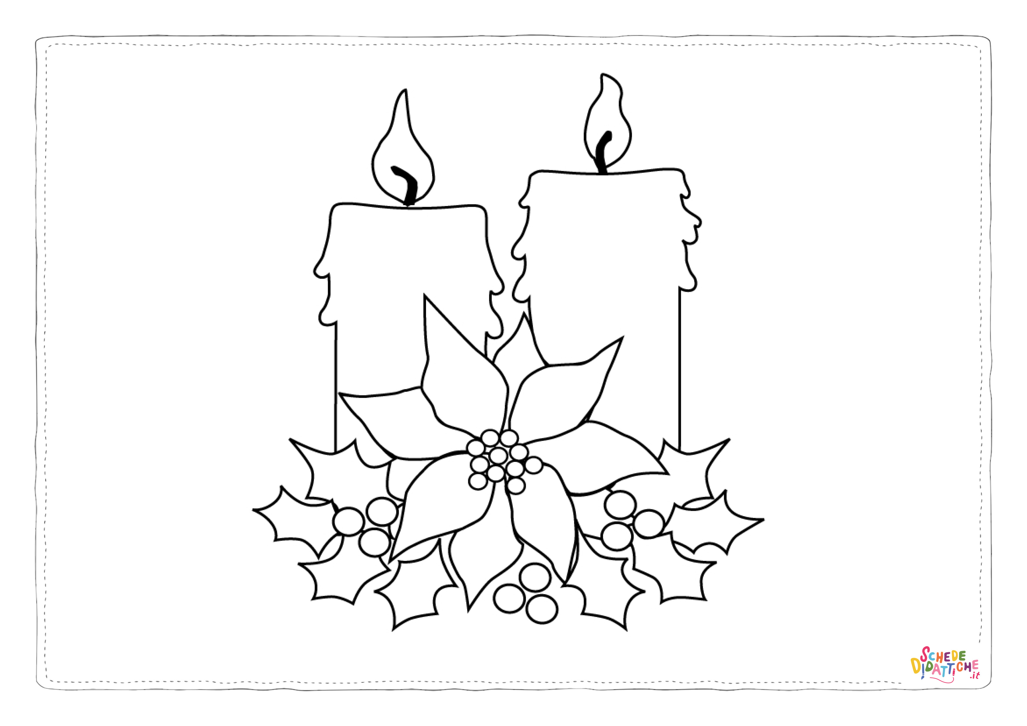 Disegno di candela natalizia da stampare e colorare 14