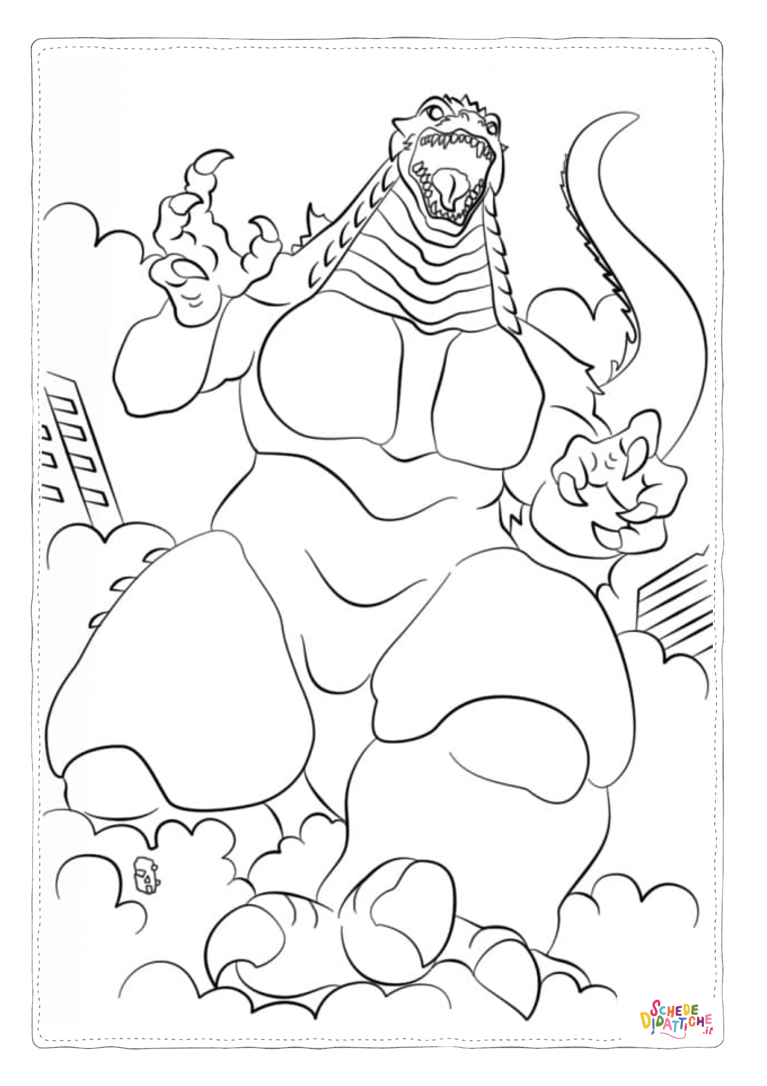 Disegno di Godzilla da stampare e colorare 38