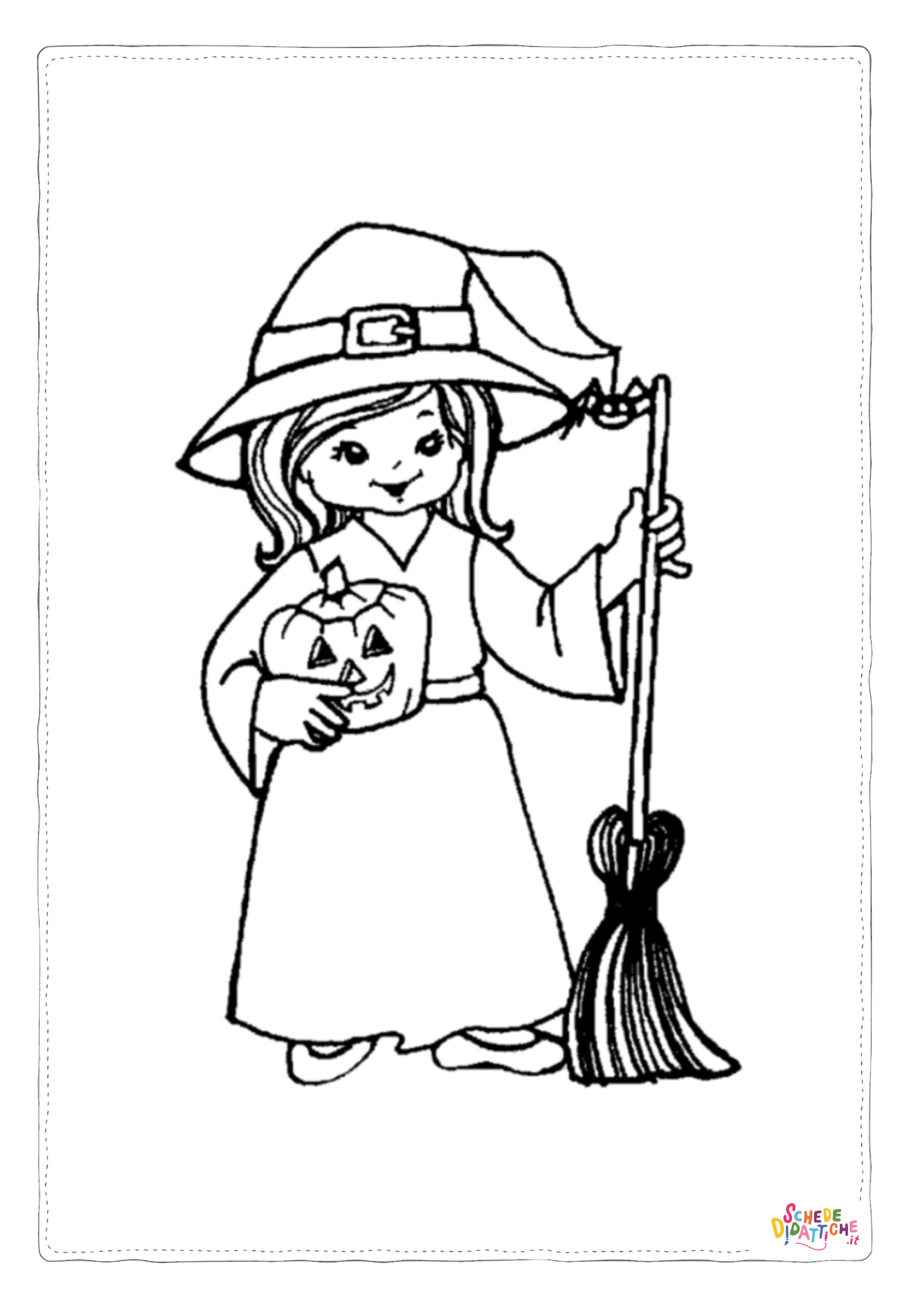Disegno "Disegno di strega da stampare e colorare 1" Disegno di strega da stampare e colorare 1