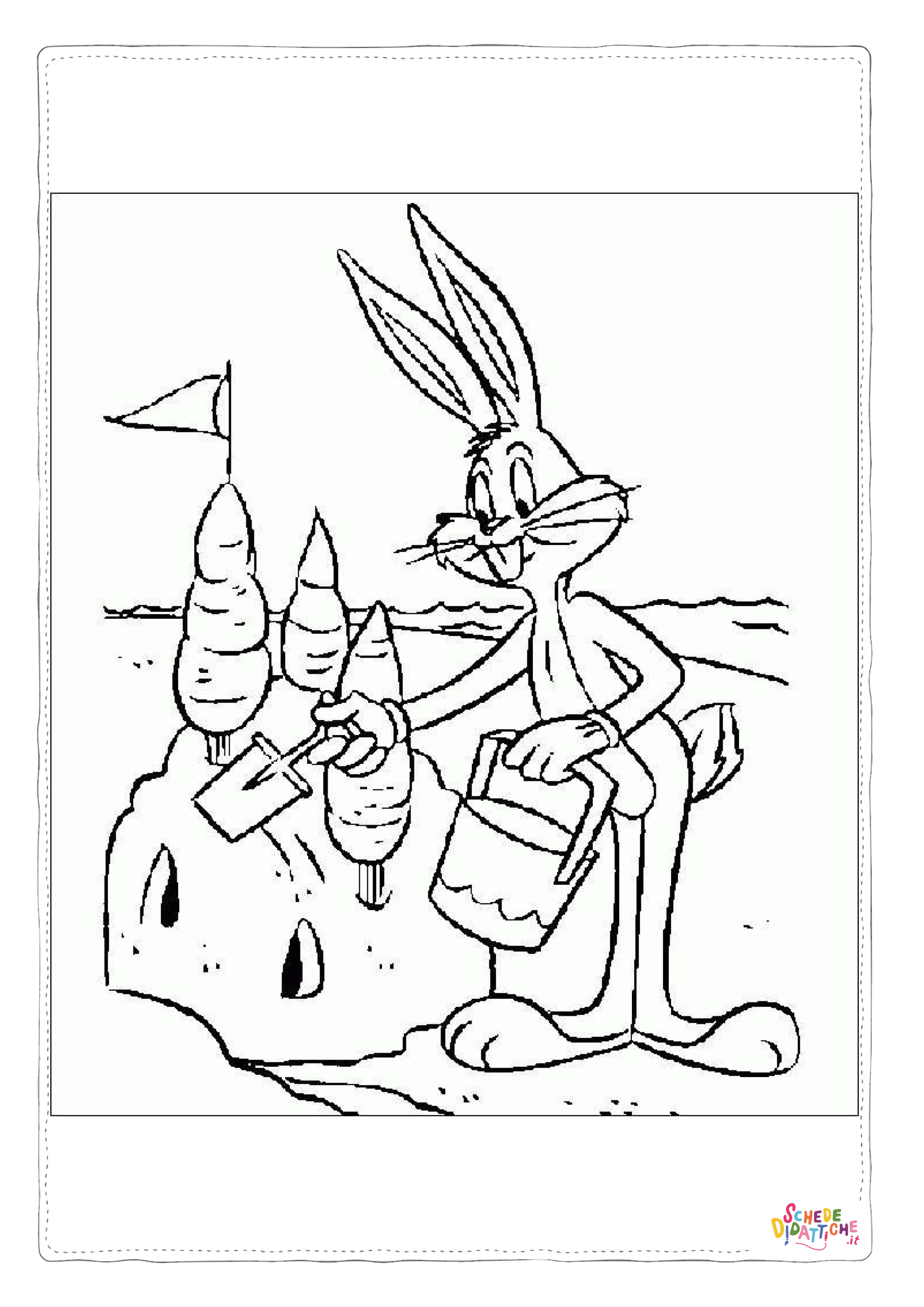 Disegno "Disegno di Bugs Bunny da stampare e colorare 29" Disegno di Bugs Bunny da stampare e colorare 29
