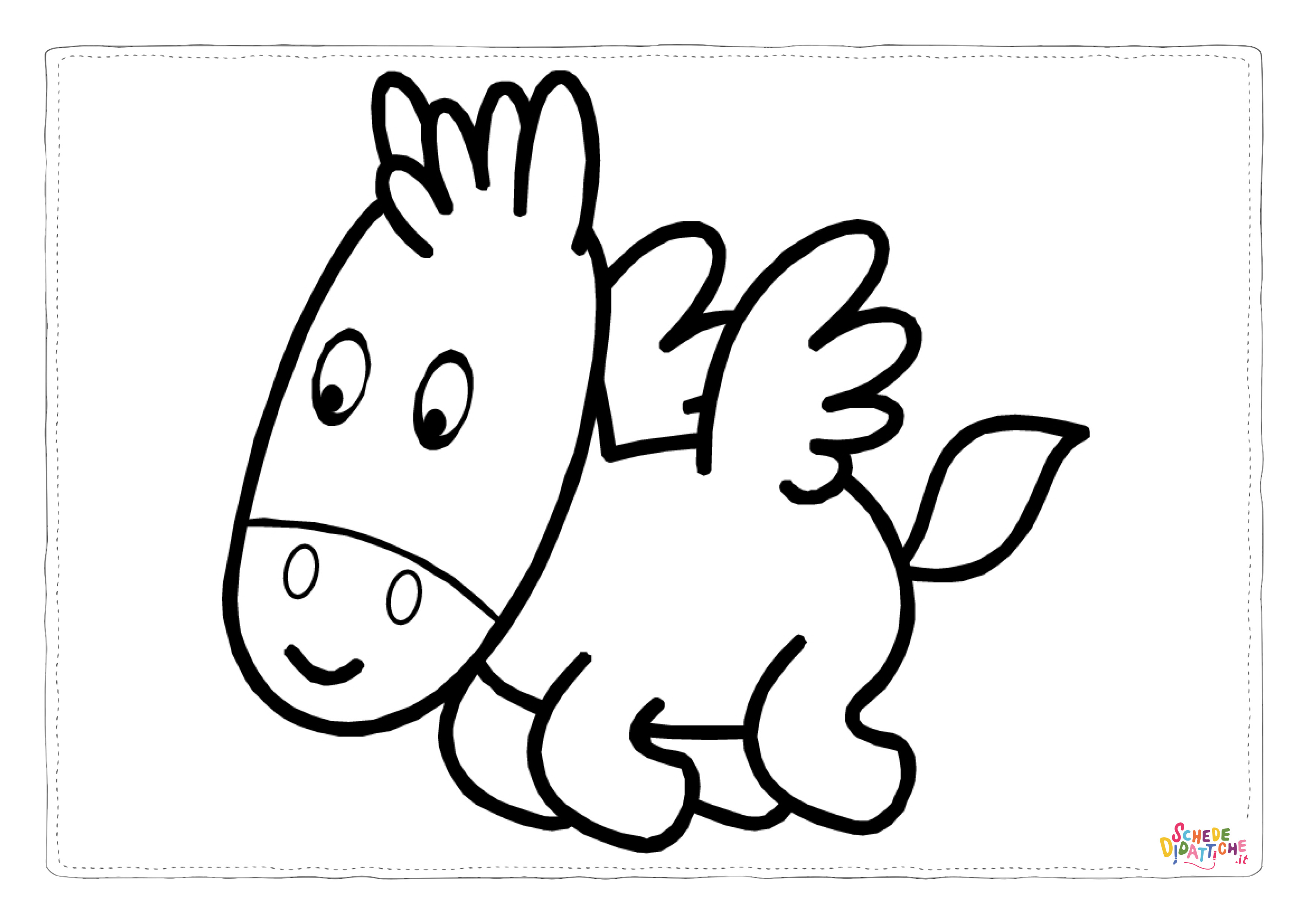 Disegno "Disegno di cavallo alato da stampare e colorare 17" Disegno di cavallo alato da stampare e colorare 17