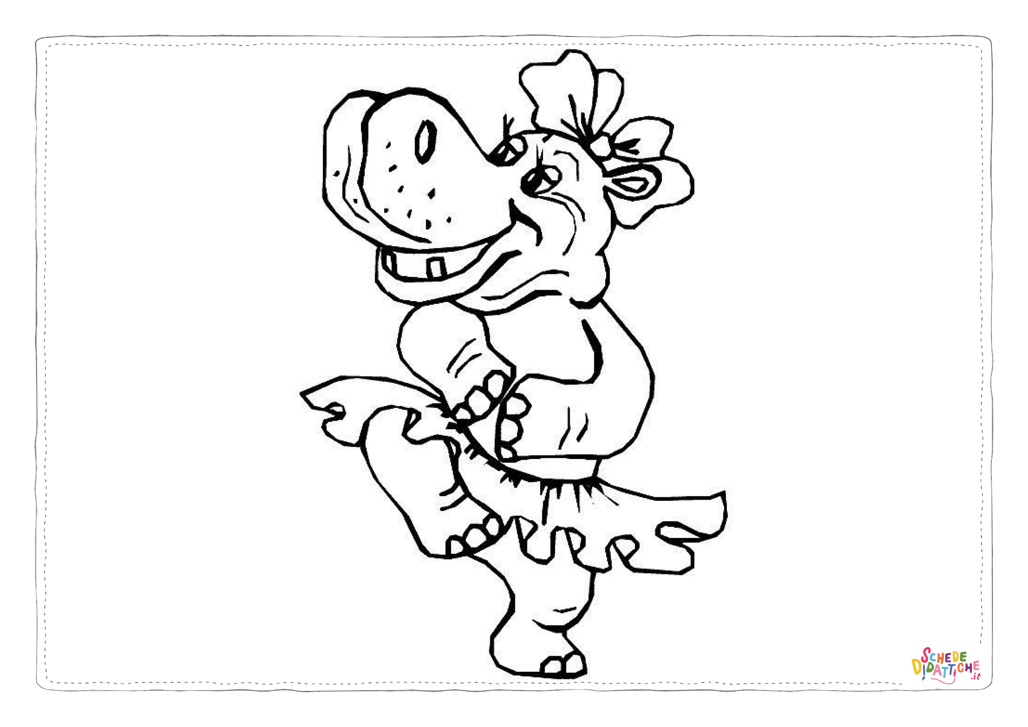 Disegno "Disegno di ippopotamo da stampare e colorare 53" Disegno di ippopotamo da stampare e colorare 53