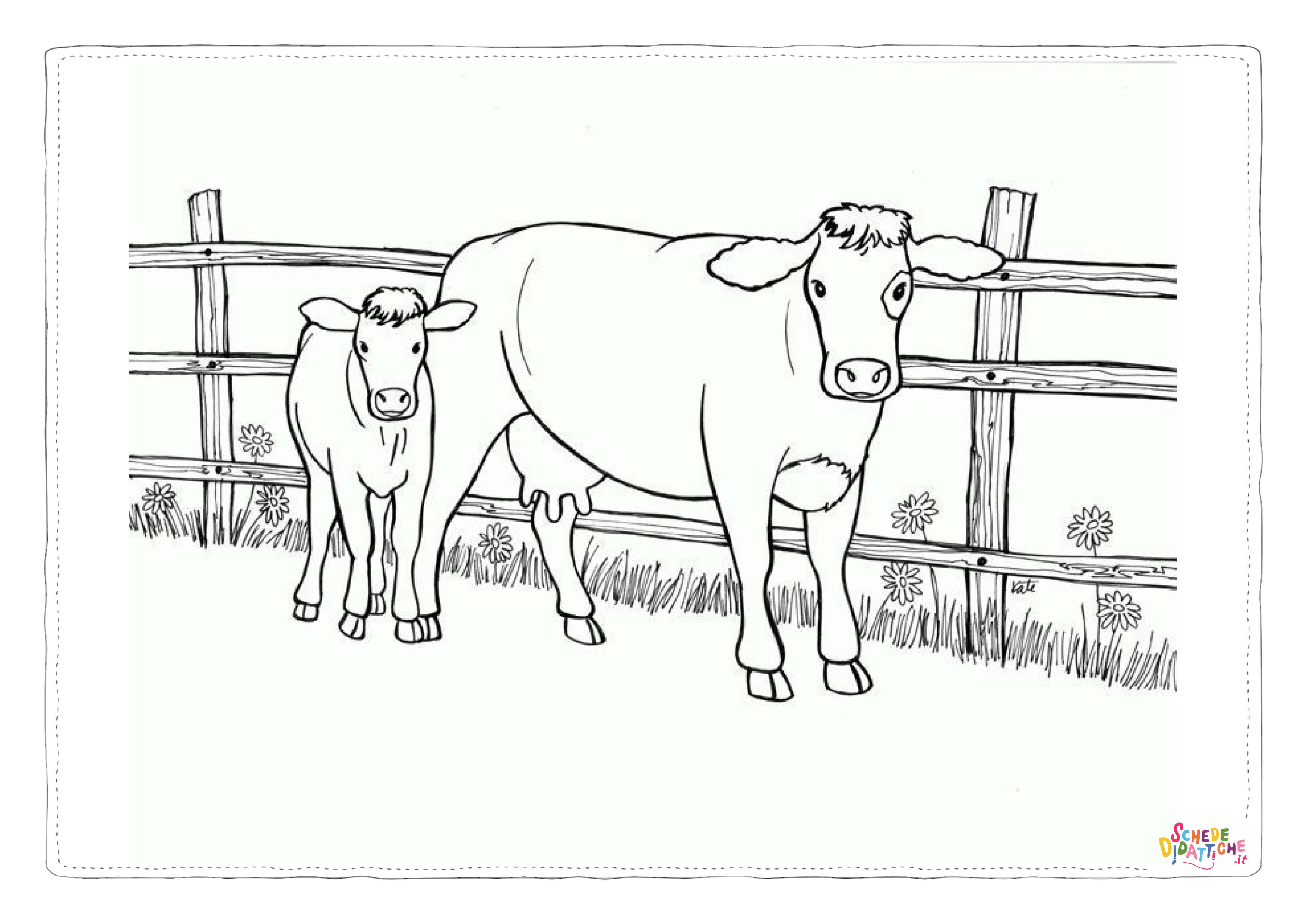 Disegno di mucca da stampare e colorare 22
