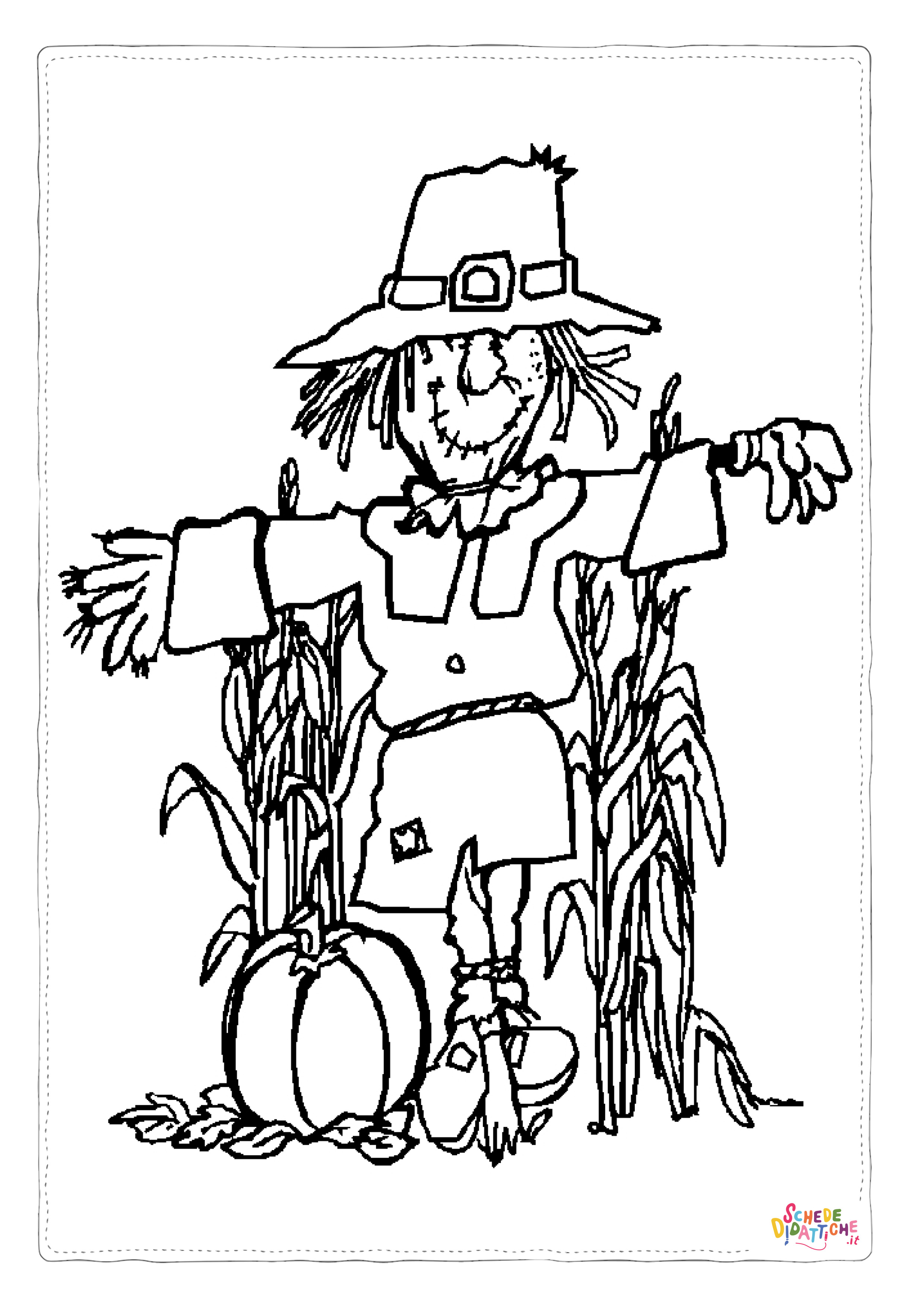 Disegno "Disegno di spaventapasseri da stampare e colorare 12" Disegno di spaventapasseri da stampare e colorare 12