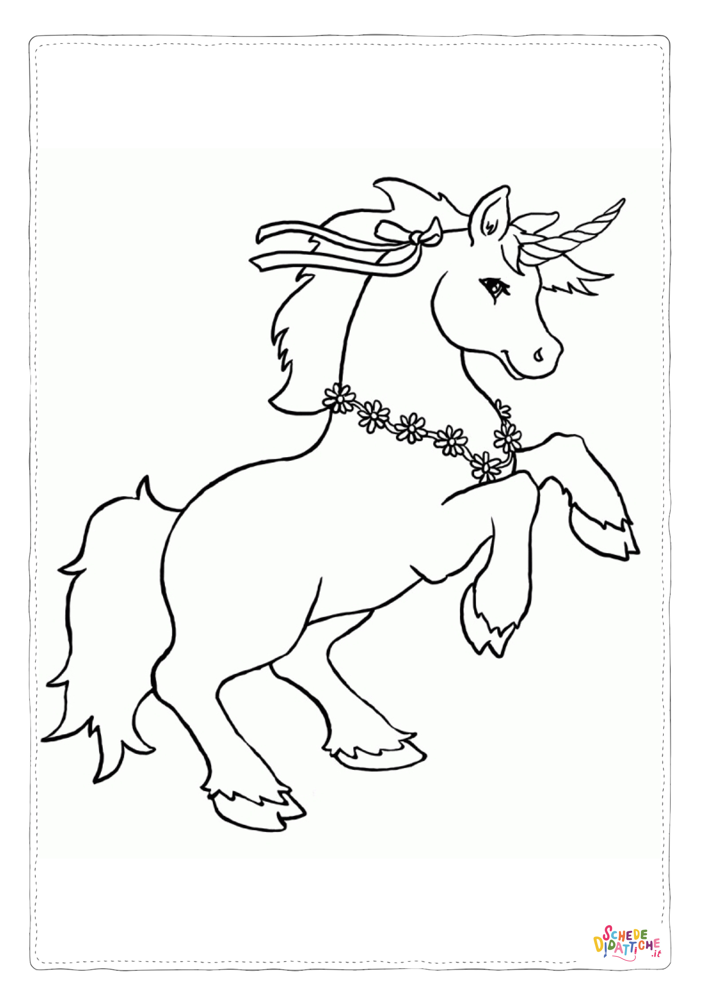 Disegno "Disegno di unicorno da stampare e colorare 172" Disegno di unicorno da stampare e colorare 172