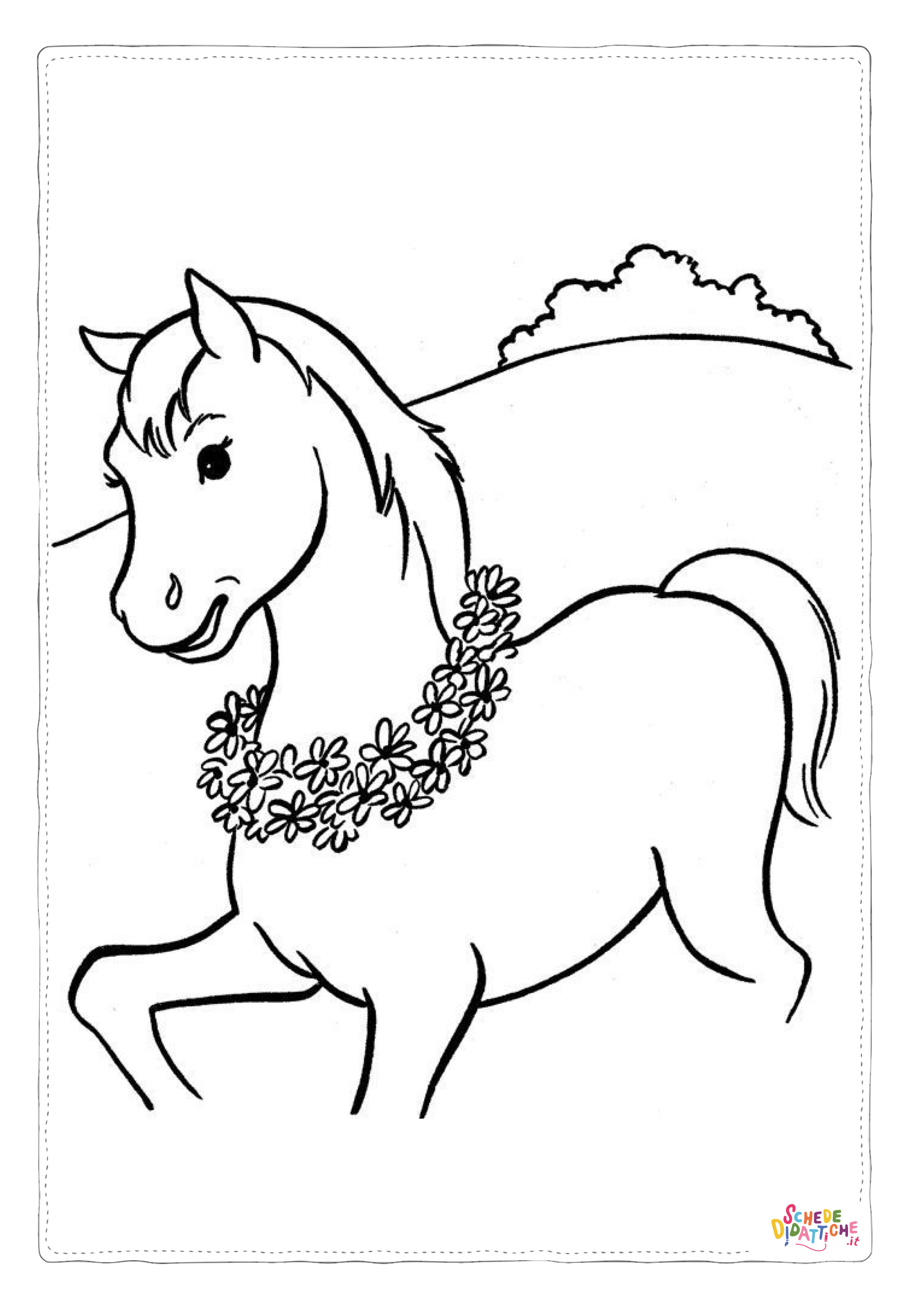 Disegno "Disegno di cavallo da stampare e colorare 203" Disegno di cavallo da stampare e colorare 203