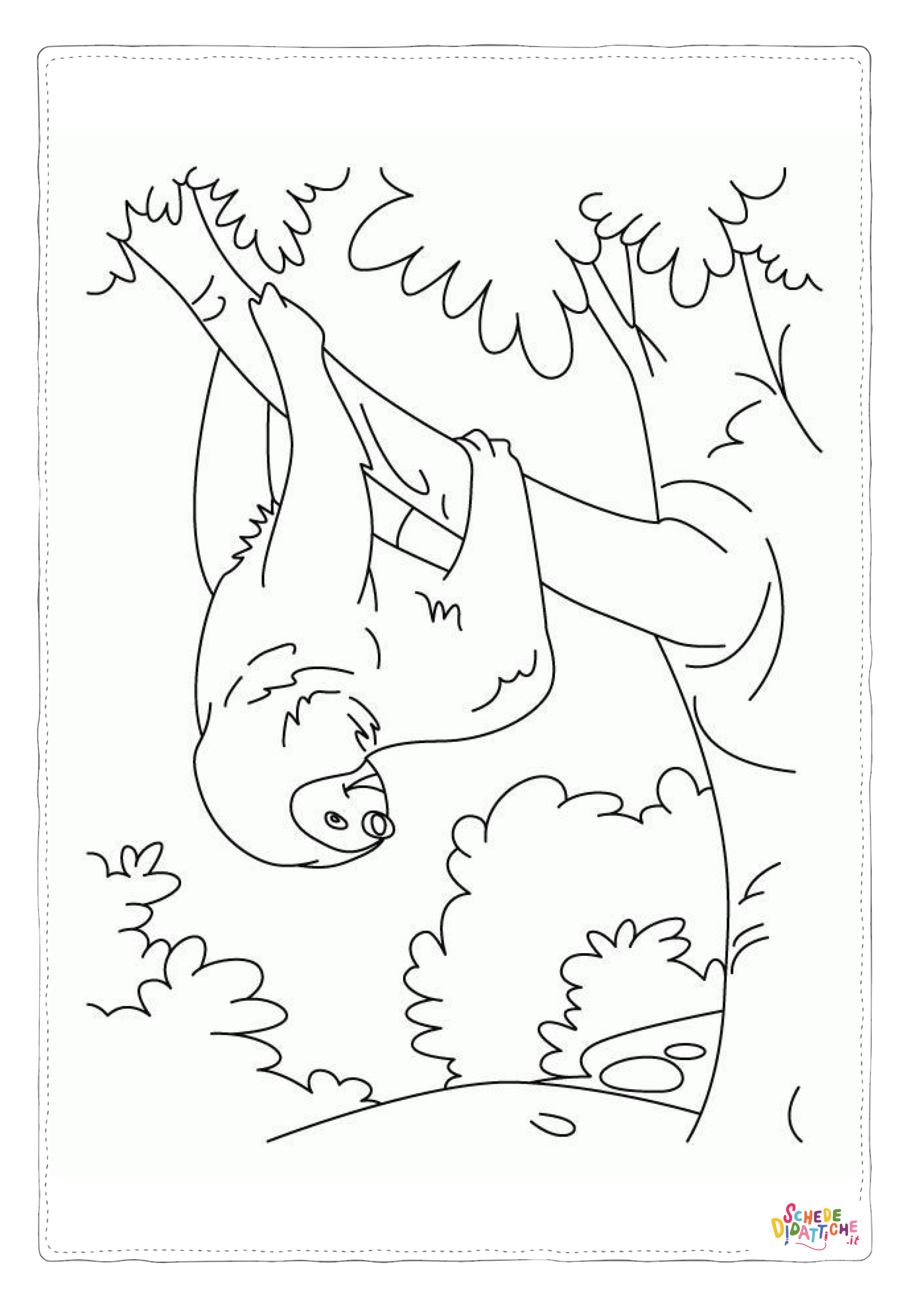 Disegno "Disegno di bradipo da stampare e colorare 3" Disegno di bradipo da stampare e colorare 3