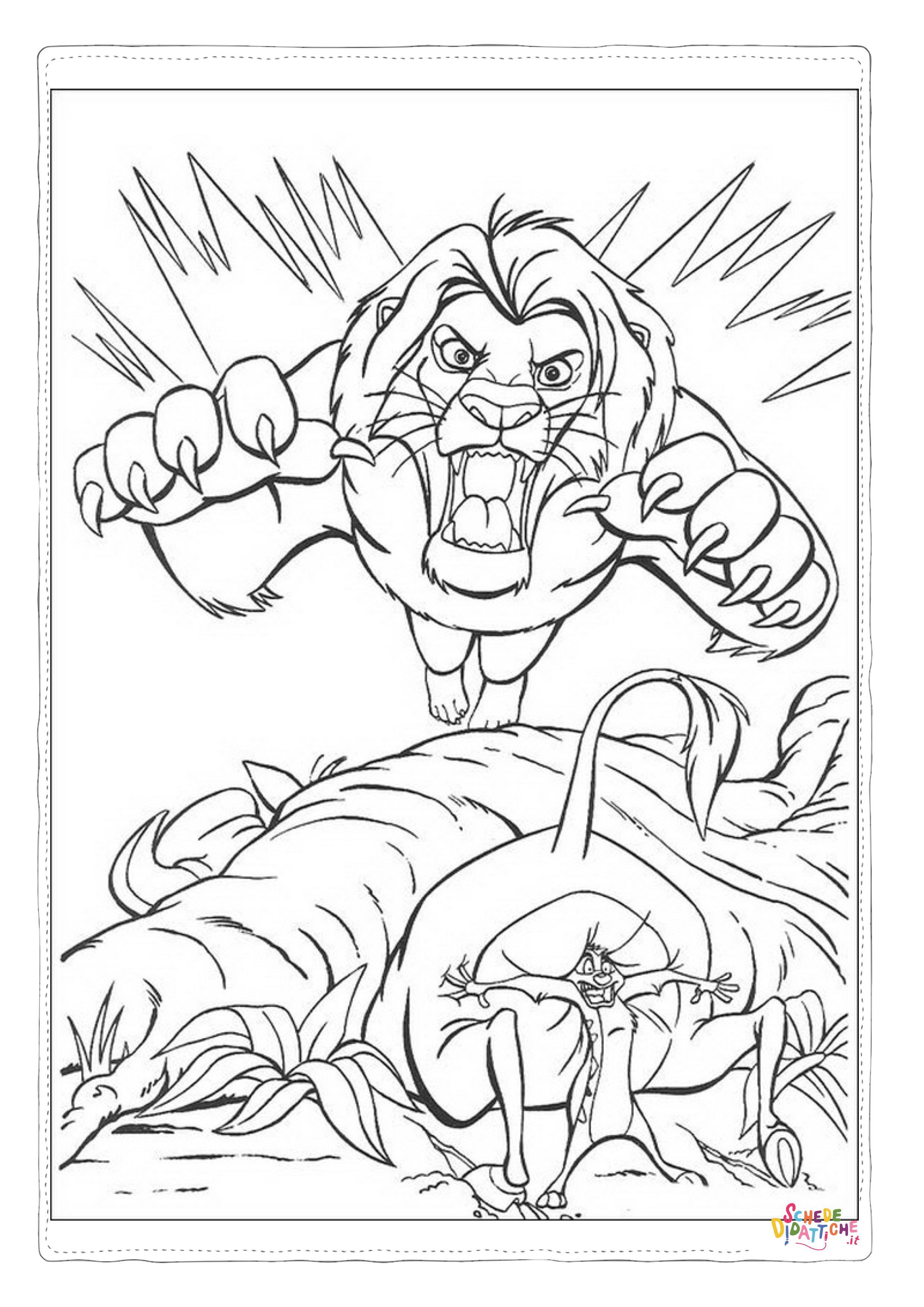 Disegno "Disegno di Re Leone da stampare e colorare 124" Disegno di Re Leone da stampare e colorare 124