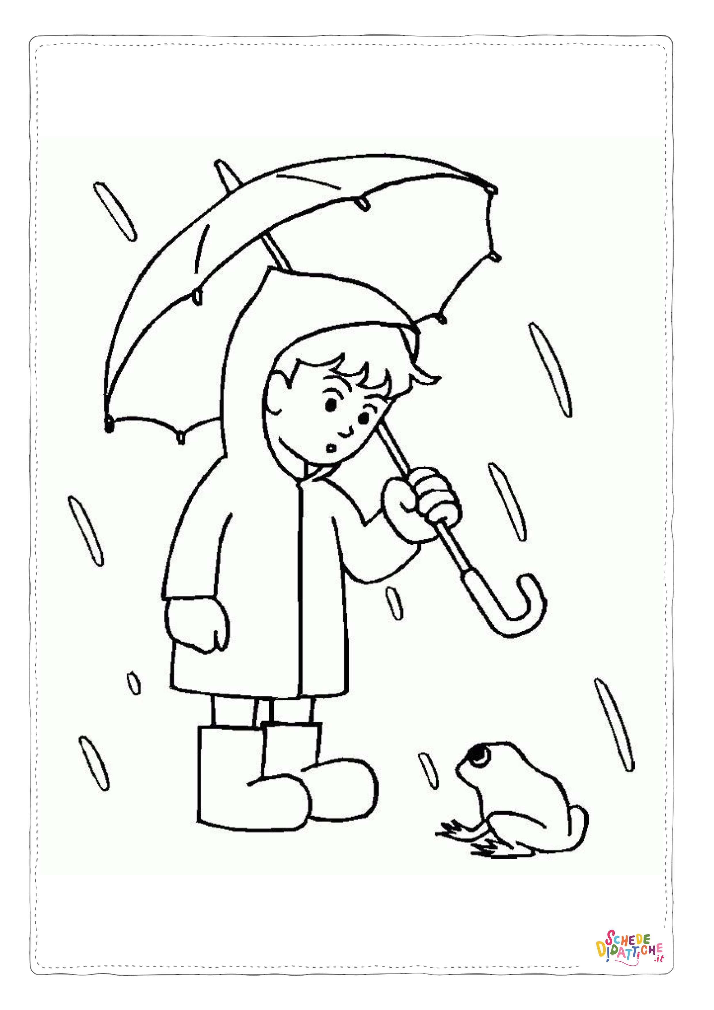 Disegno di pioggia da stampare e colorare 7