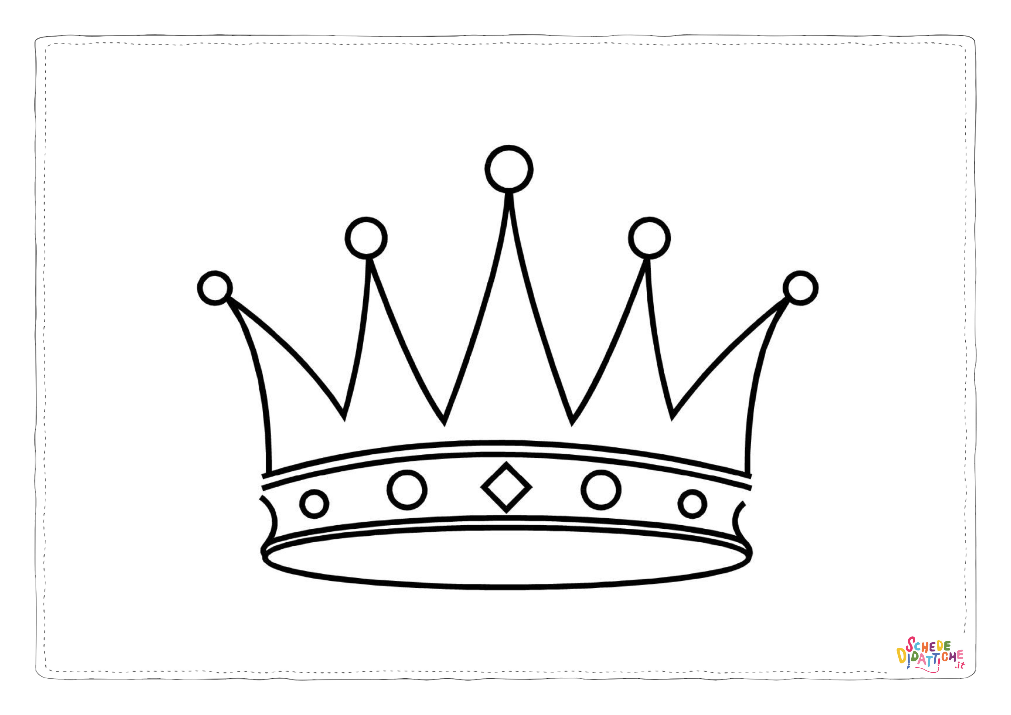 Disegno "Disegno di corona reale da stampare e colorare 3" Disegno di corona reale da stampare e colorare 3