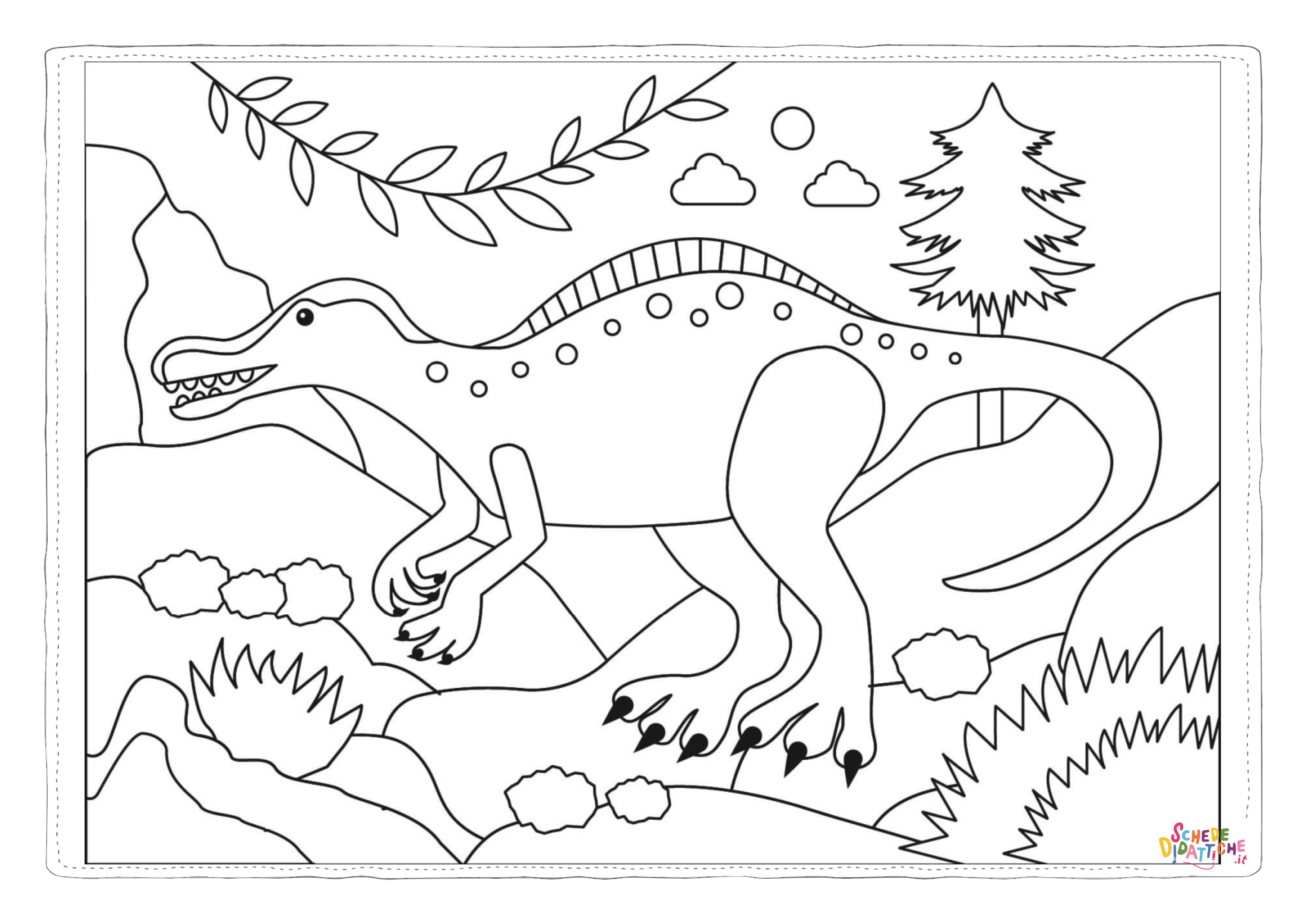 Disegno "Disegno di Spinosauro da stampare e colorare 14" Disegno di Spinosauro da stampare e colorare 14