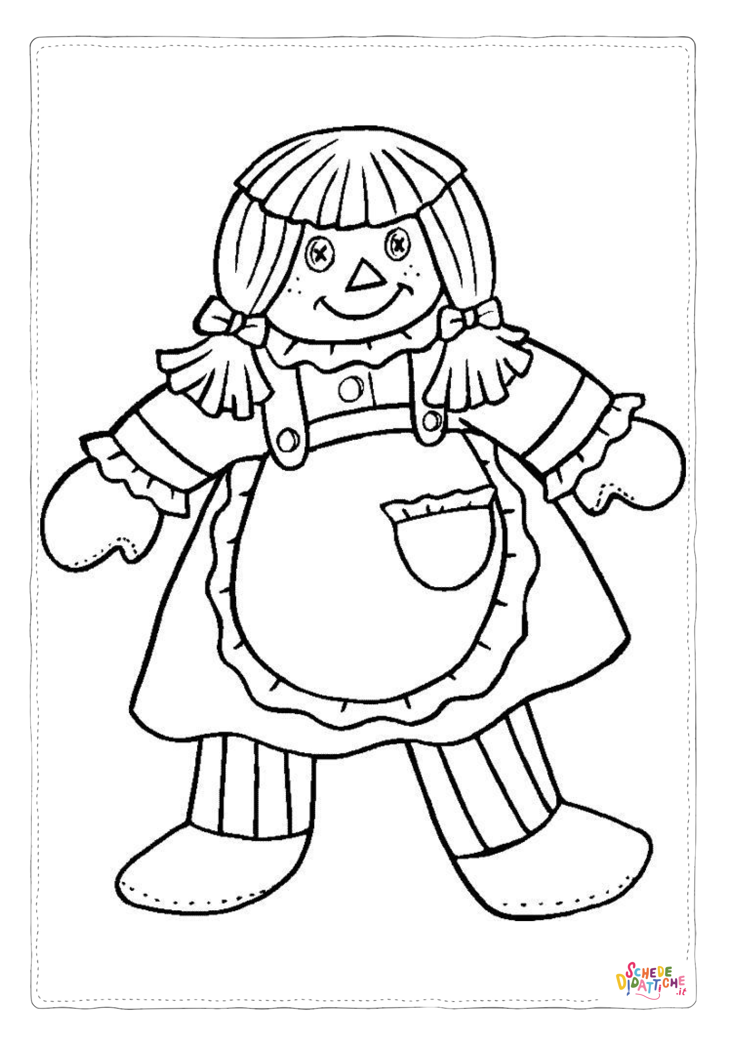 Disegno "Disegno di bambola da stampare e colorare 1" Disegno di bambola da stampare e colorare 1
