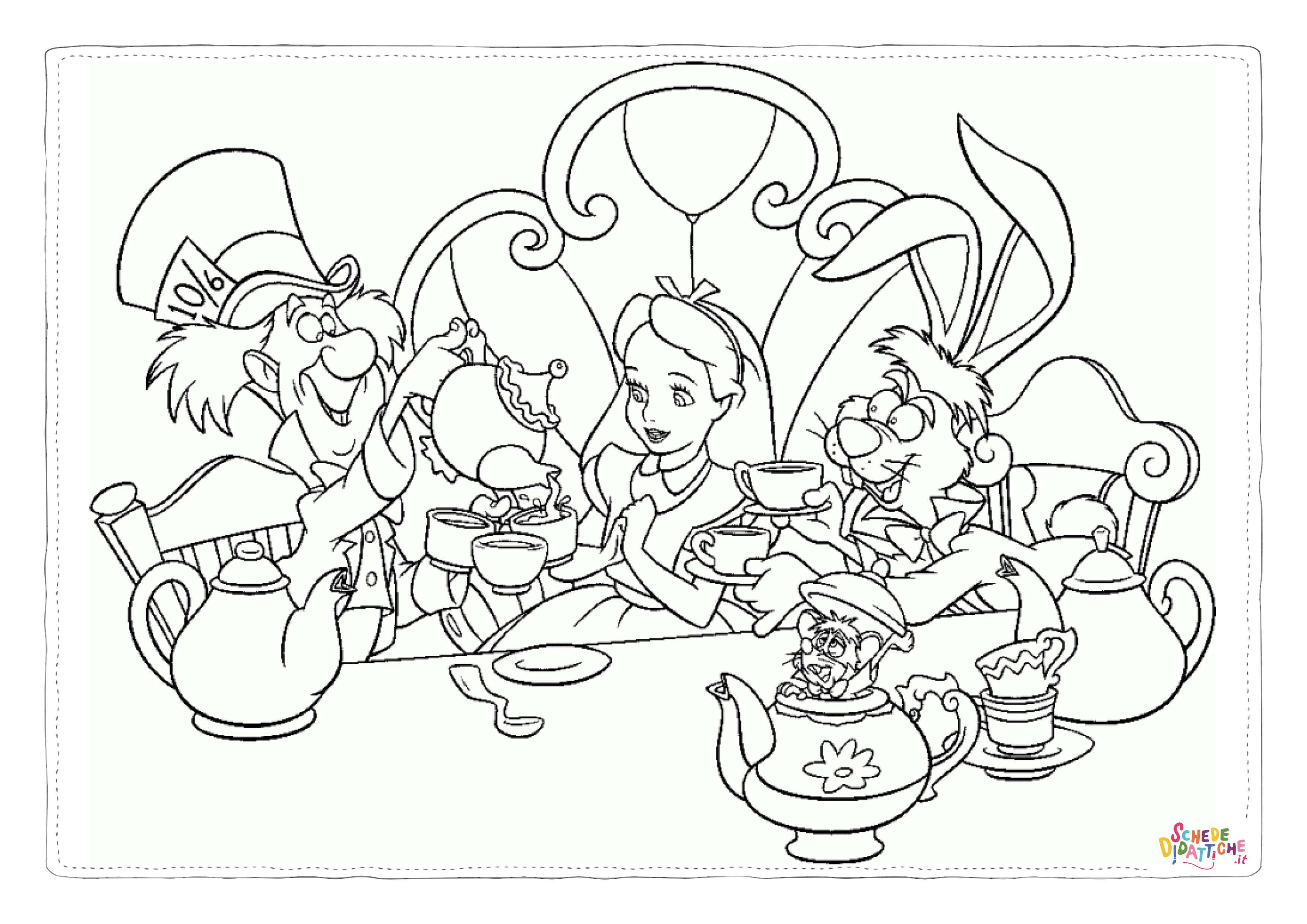Disegno "Disegno di Alice nel paese delle meraviglie da stampare e colorare 11" Disegno di Alice nel paese delle meraviglie da stampare e colorare 11